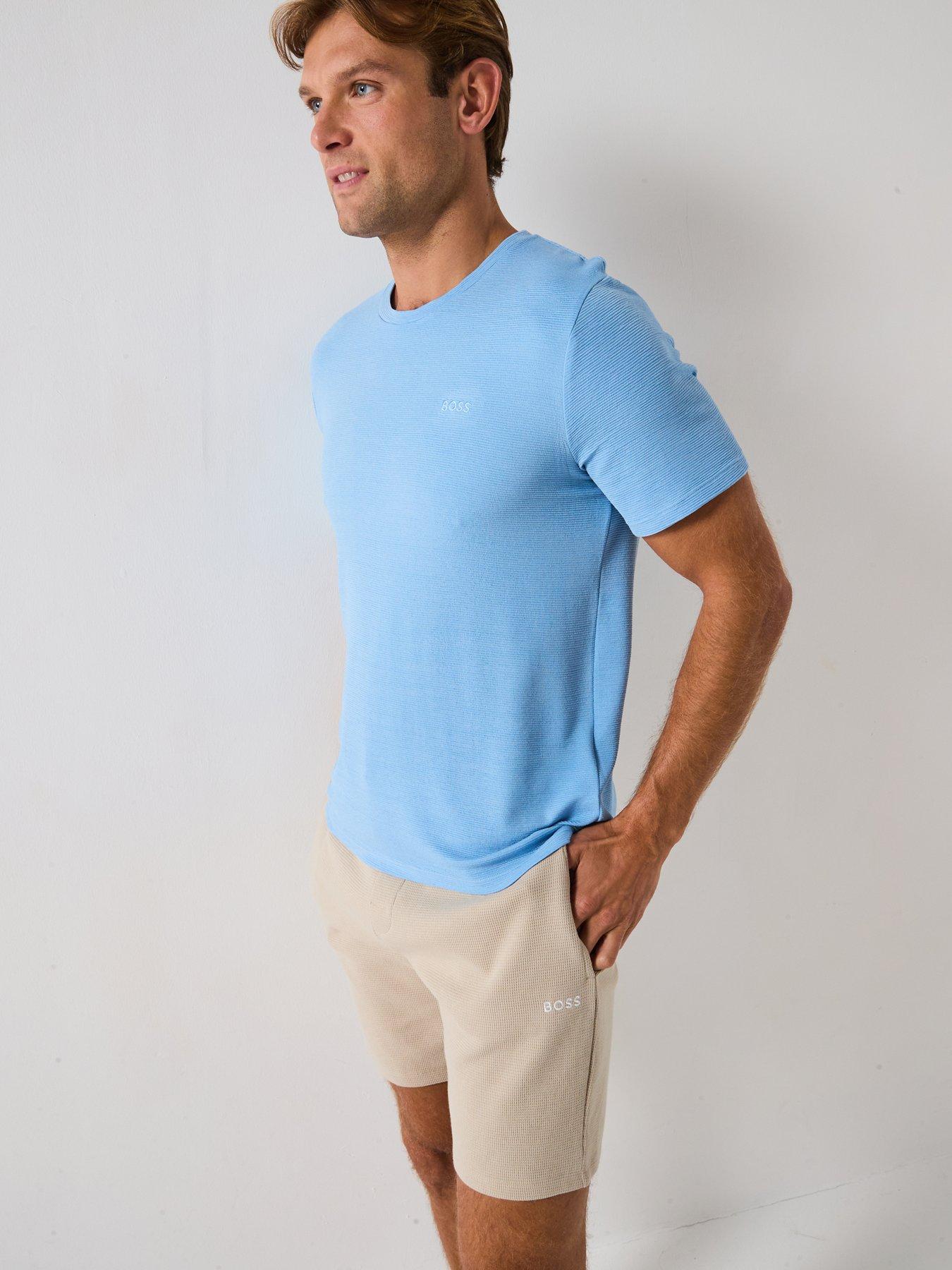 Image 6 of 6 of BOSS Waffle Loungewear Shorts - Light Beige