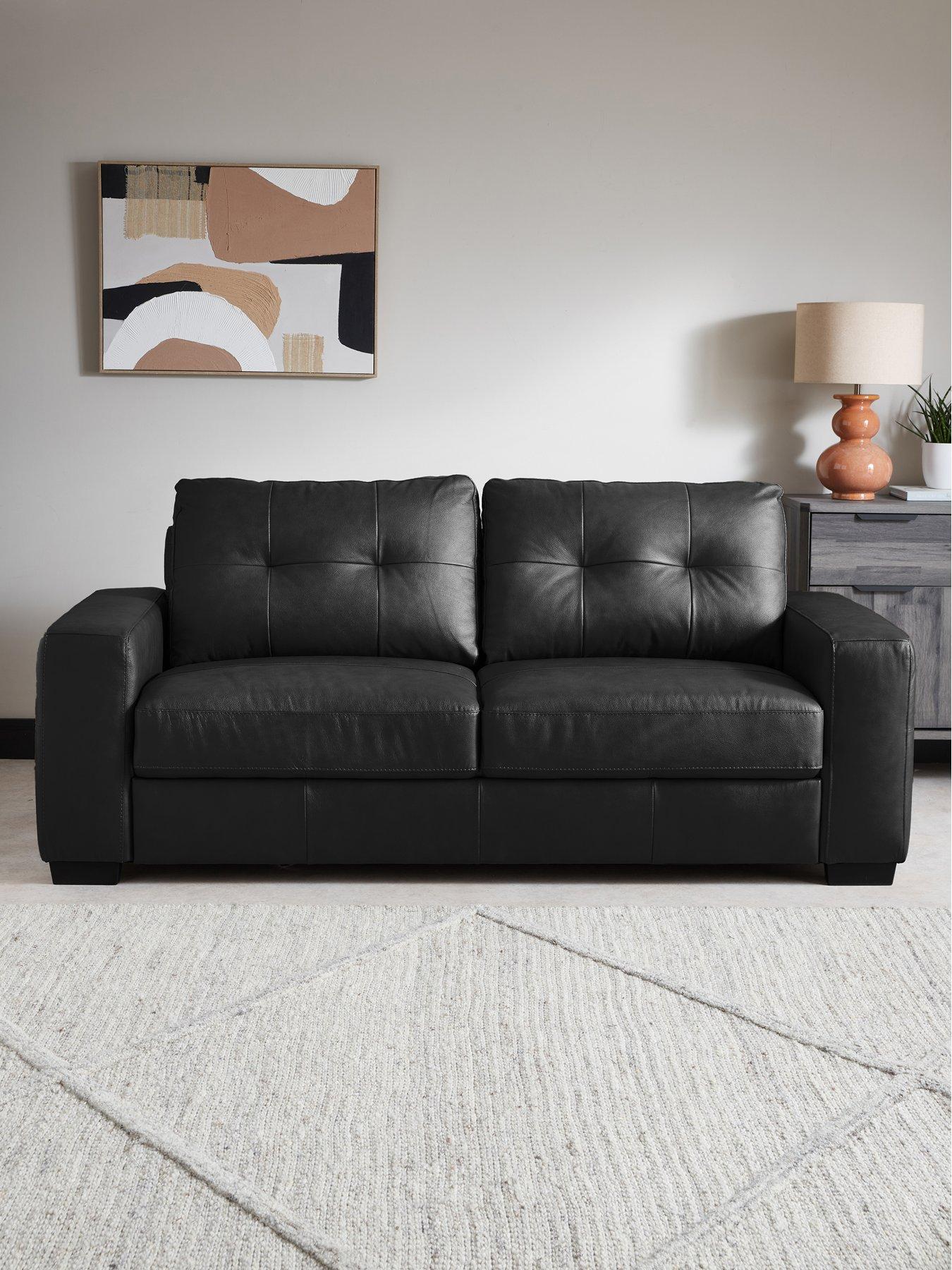 The Very Collection Miller Italian Leather 3 Seater Sofa