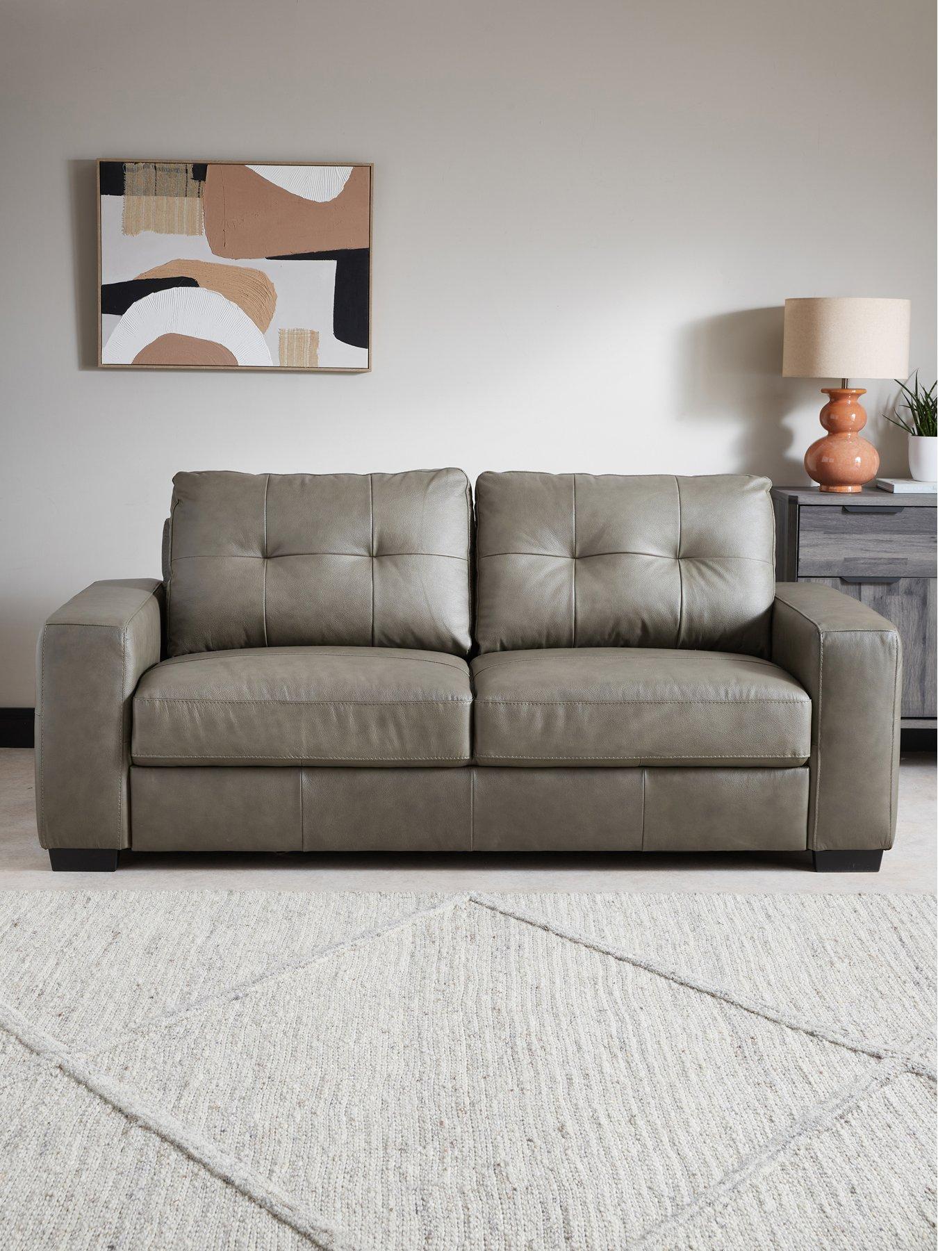 The Very Collection Miller Italian Leather 3 Seater Sofa