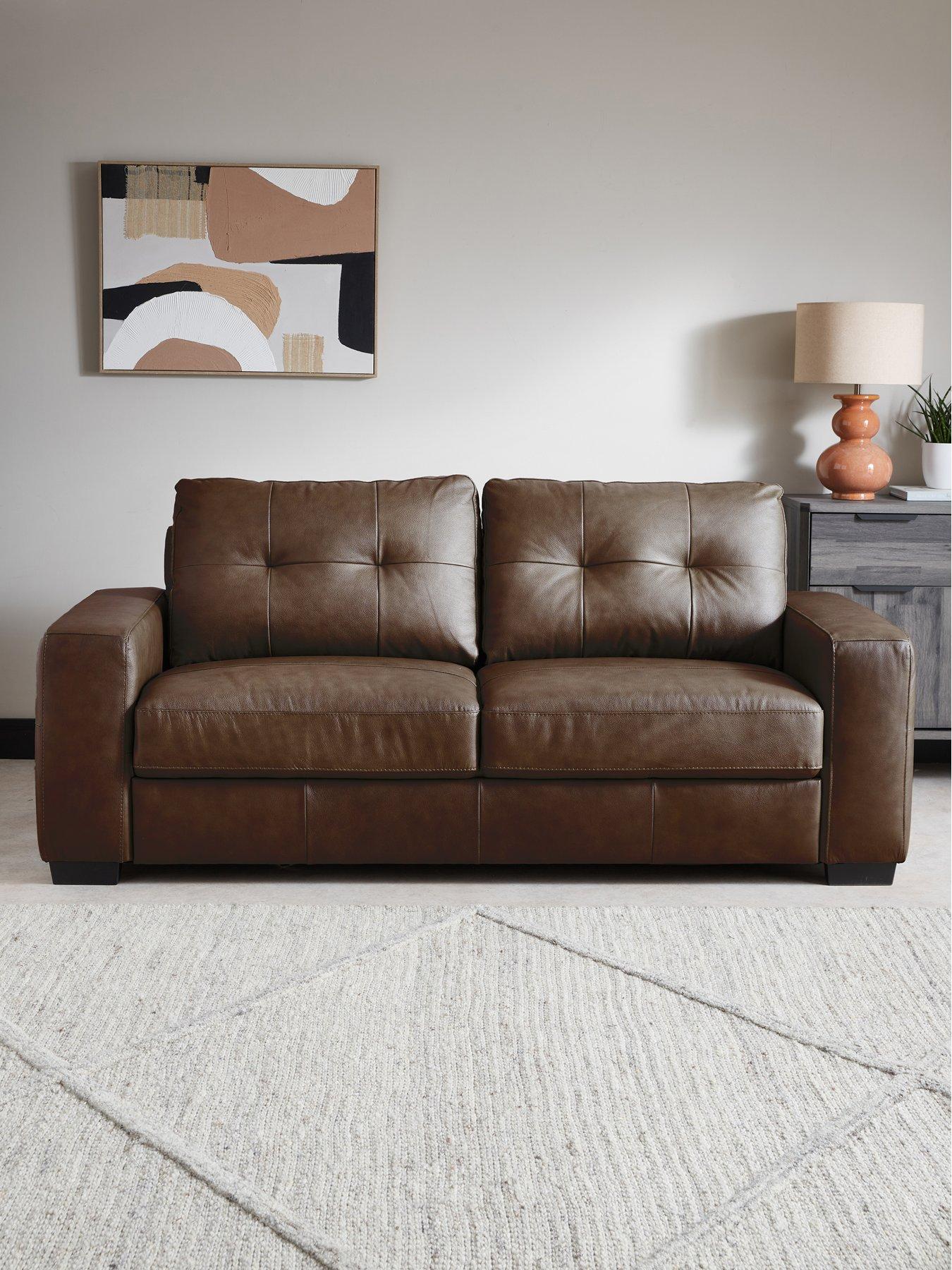 The Very Collection Miller Italian Leather 3 Seater Sofa