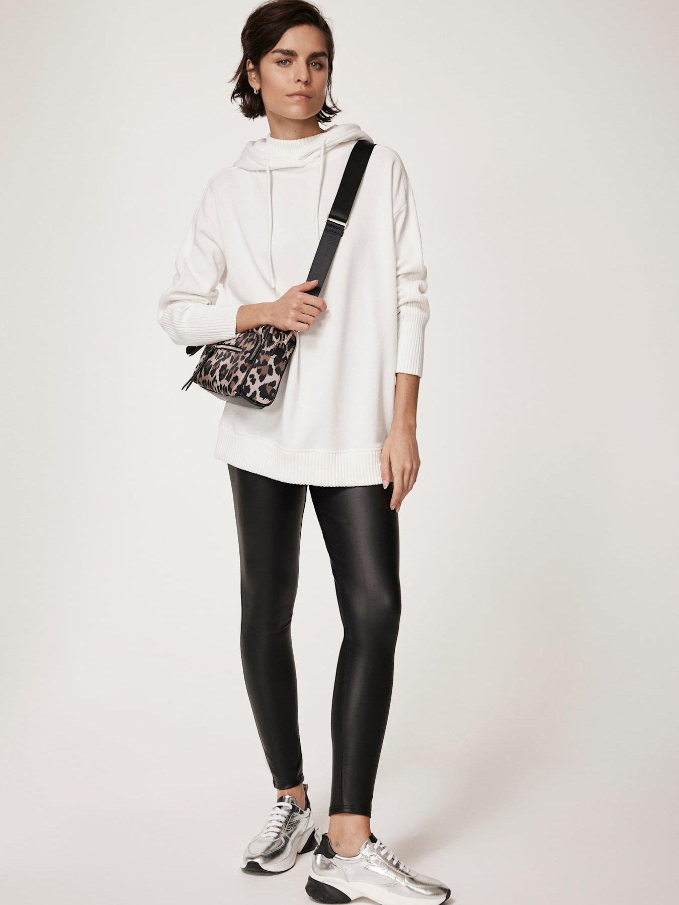 Image of Mint Velvet Leather Look Legging - Black