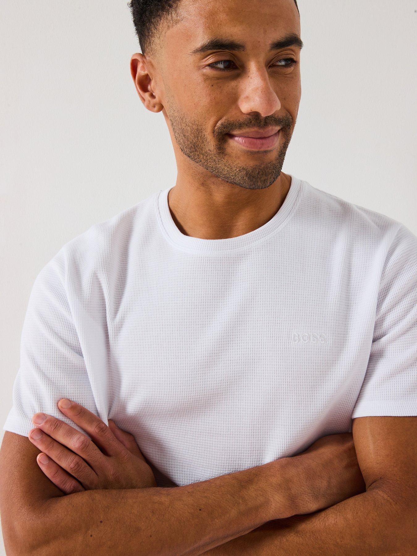Image 1 of 6 of BOSS Waffle Loungewear T-Shirt - White