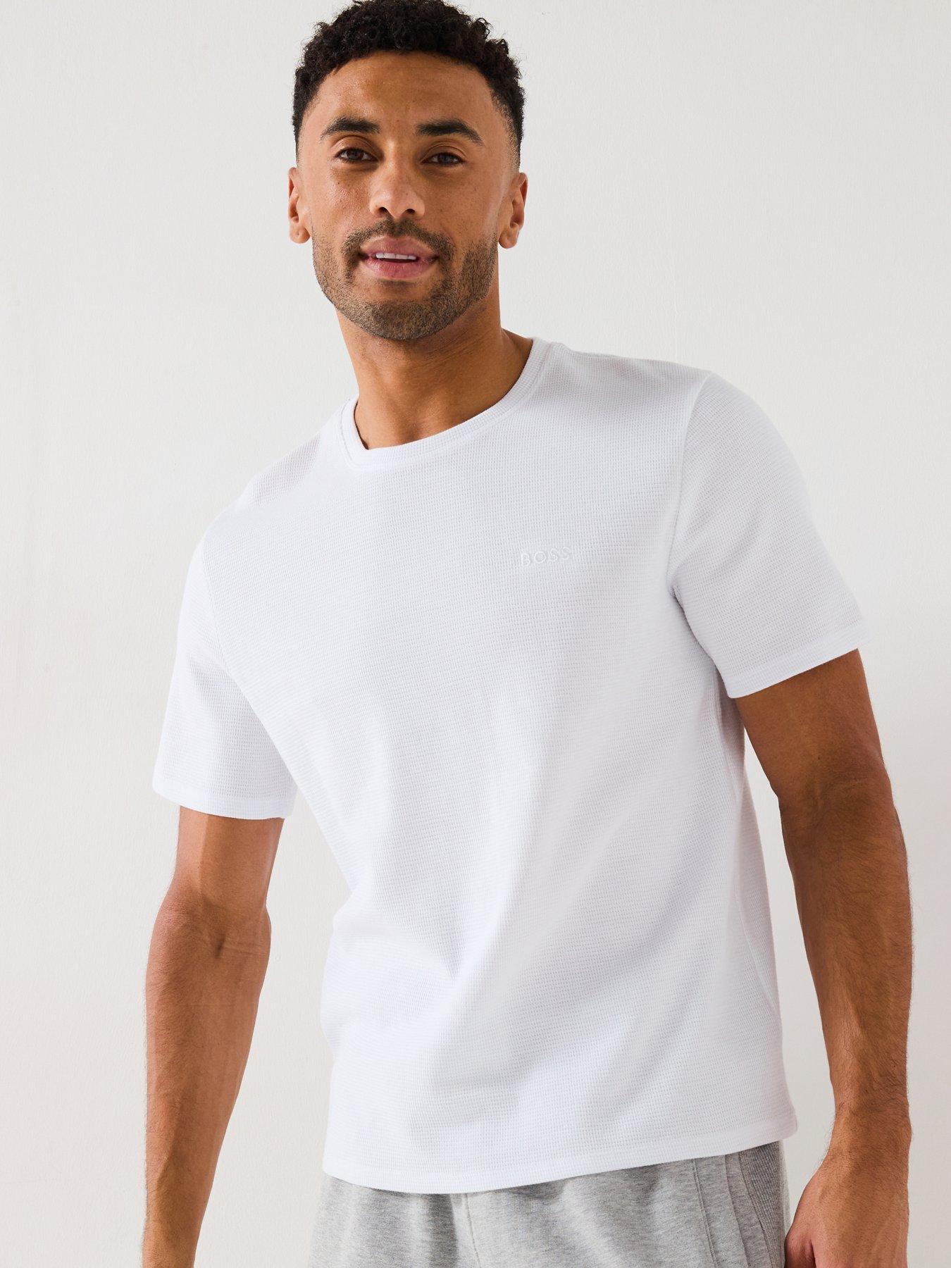 Image 4 of 6 of BOSS Waffle Loungewear T-Shirt - White
