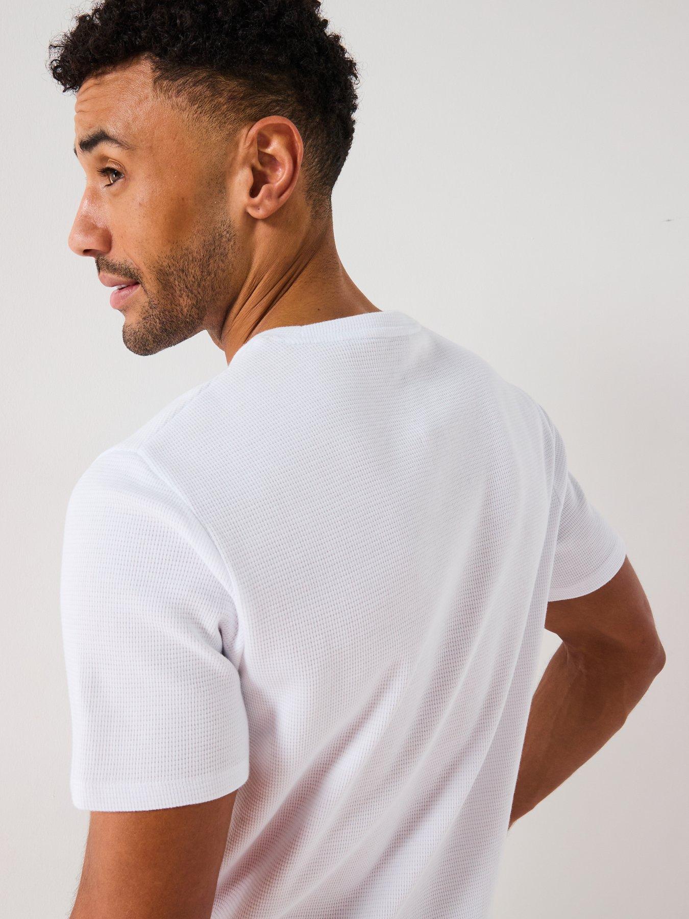 Image 6 of 6 of BOSS Waffle Loungewear T-Shirt - White