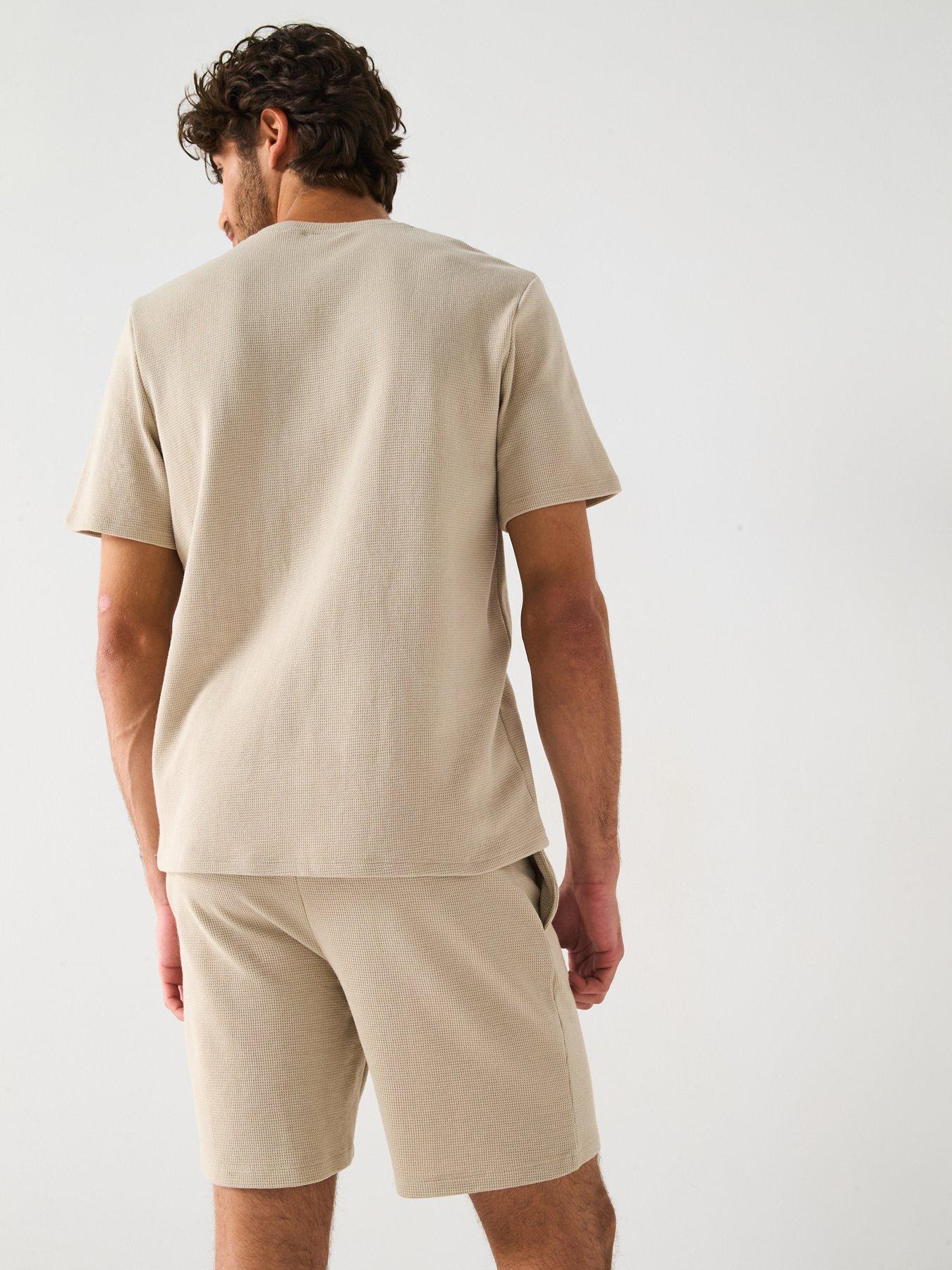 Image 2 of 5 of BOSS Waffle Loungewear T-Shirt- Light Beige