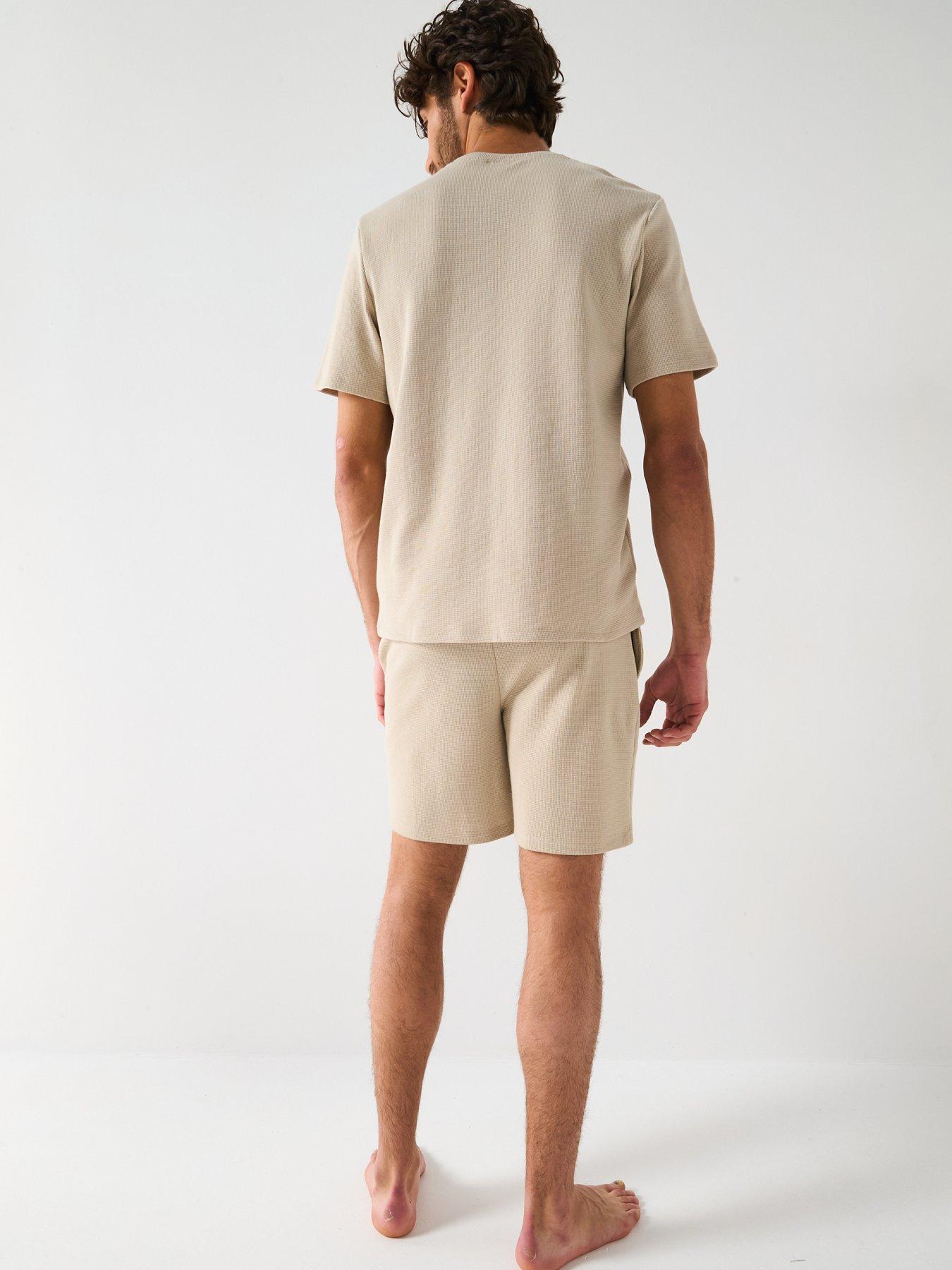 Image 5 of 5 of BOSS Waffle Loungewear T-Shirt- Light Beige