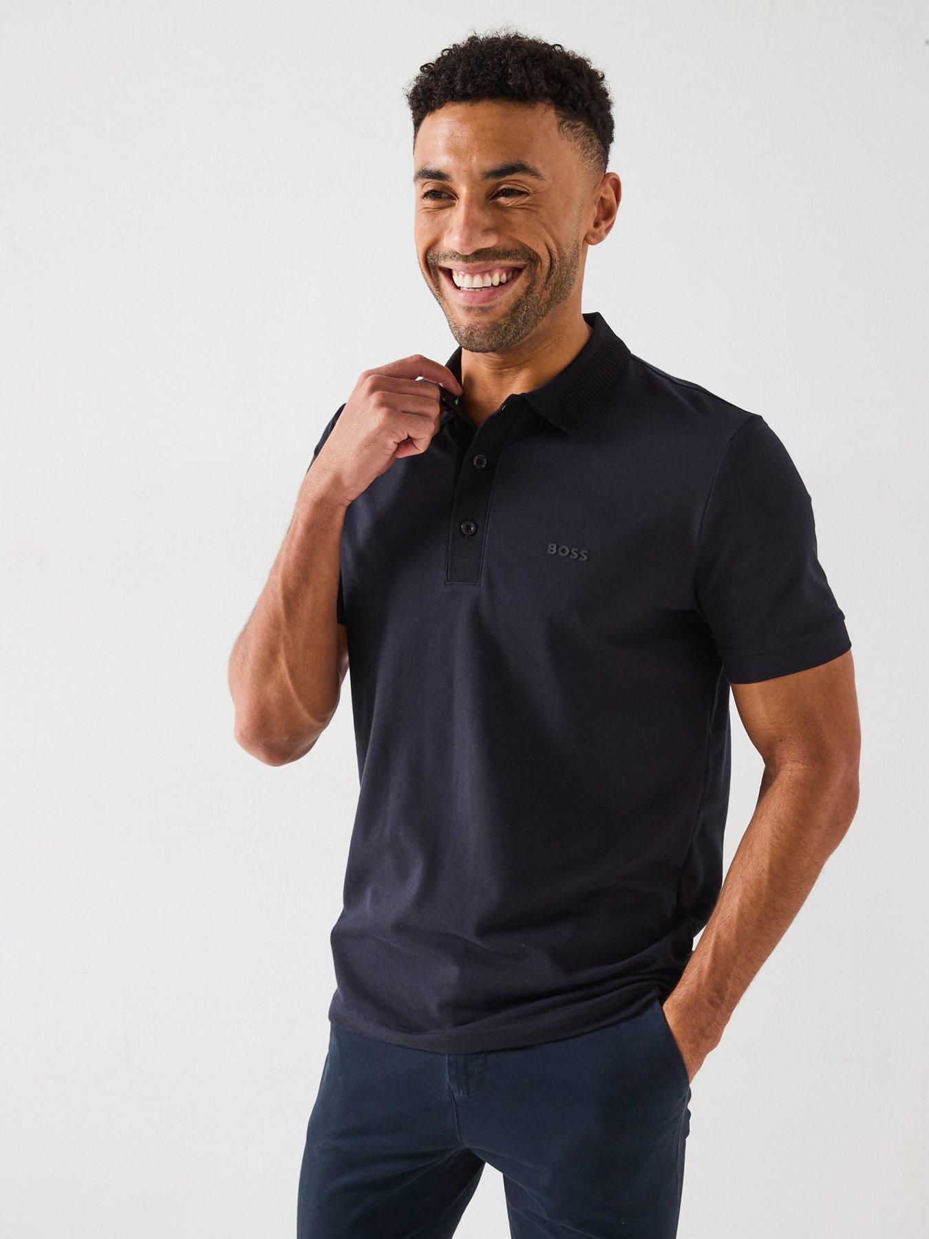 Image of BOSS Paule Rib Polo Shirt- Dark Blue