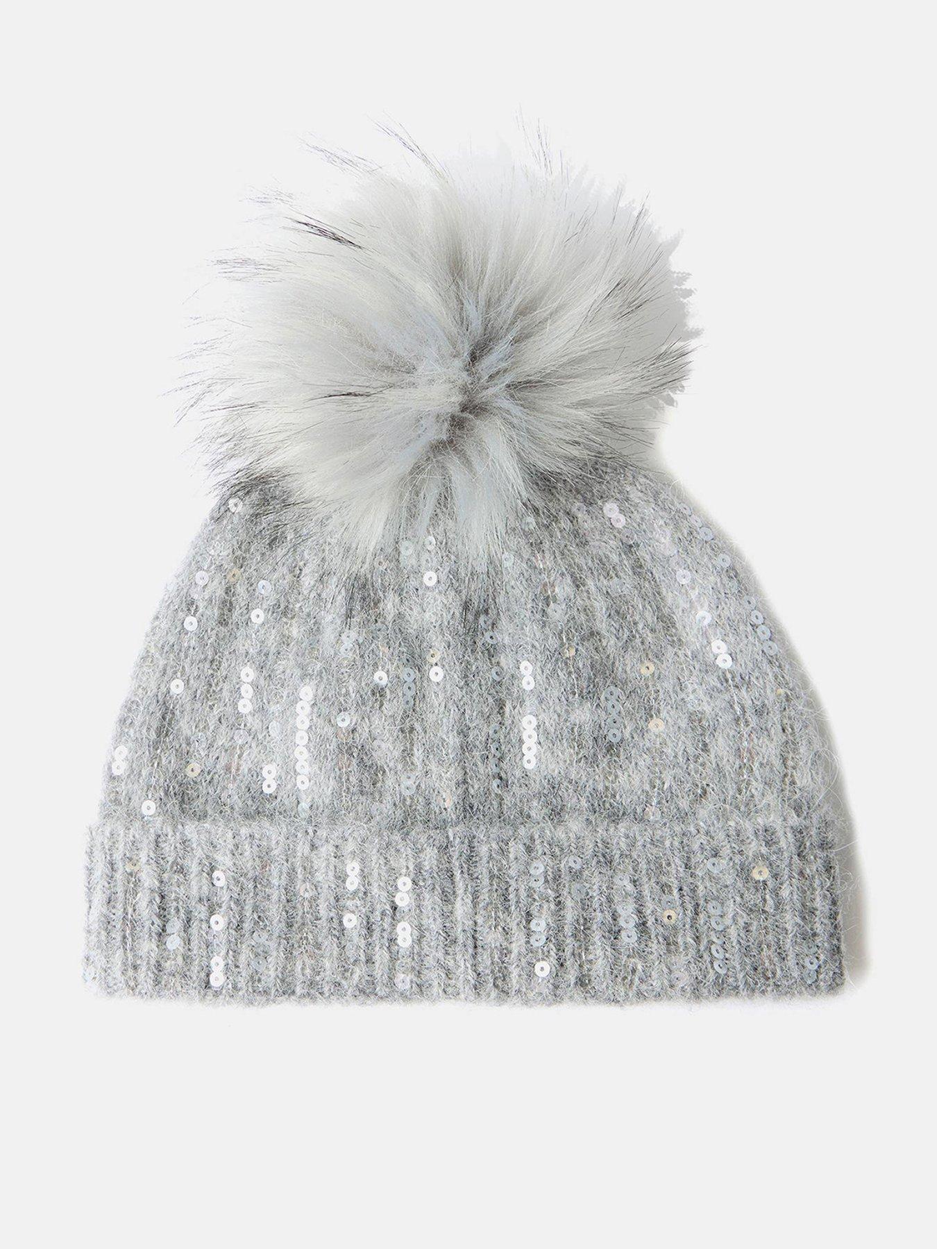 mint-velvet-grey-sequin-wool-blend-pom-pom-hat