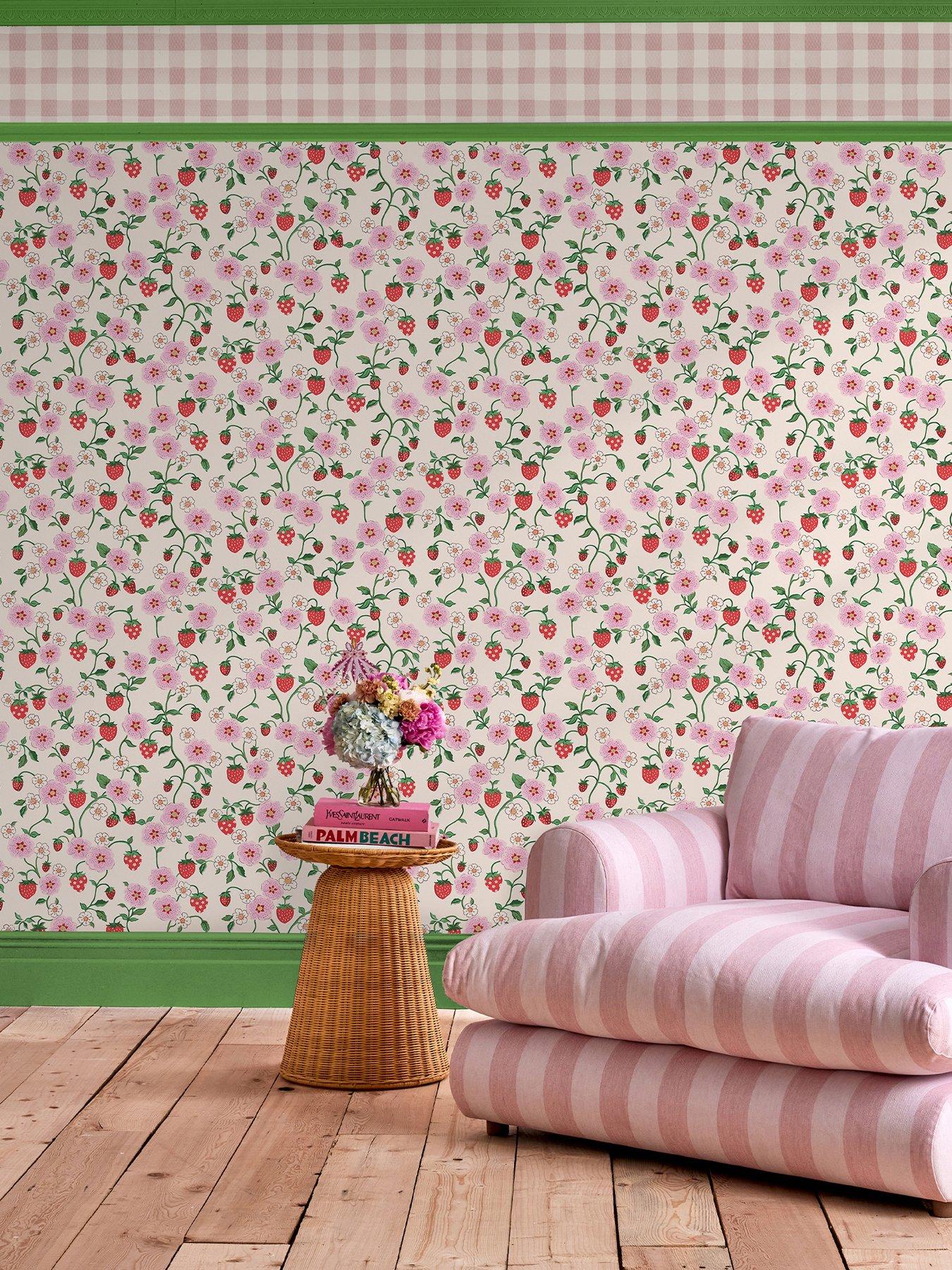 Image 1 of 4 of Cath Kidston Strawberry Spring Wallpaper