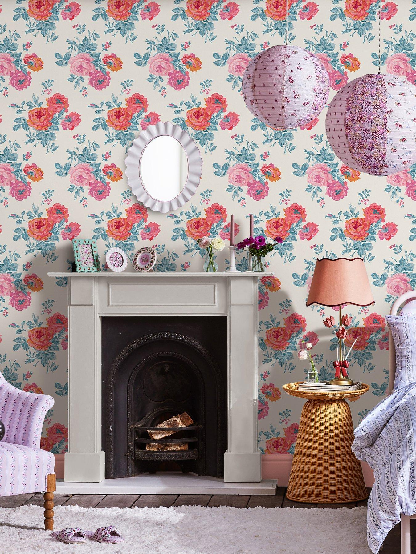 undefined Archive Rose Blue & Pink Wallpaper
