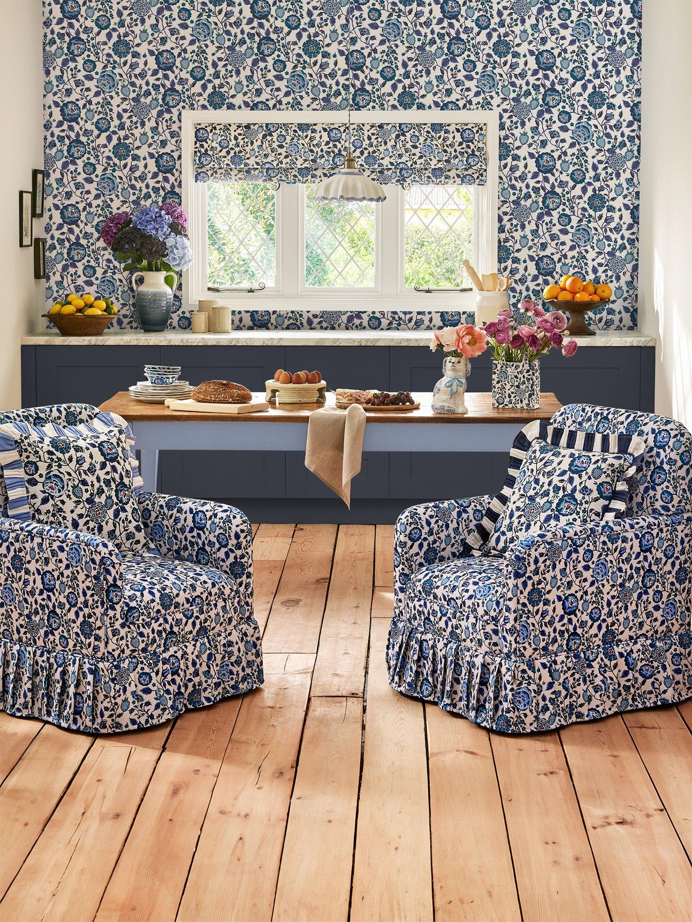 Cath Kidston Strawberry Garden Blue Wallpaper