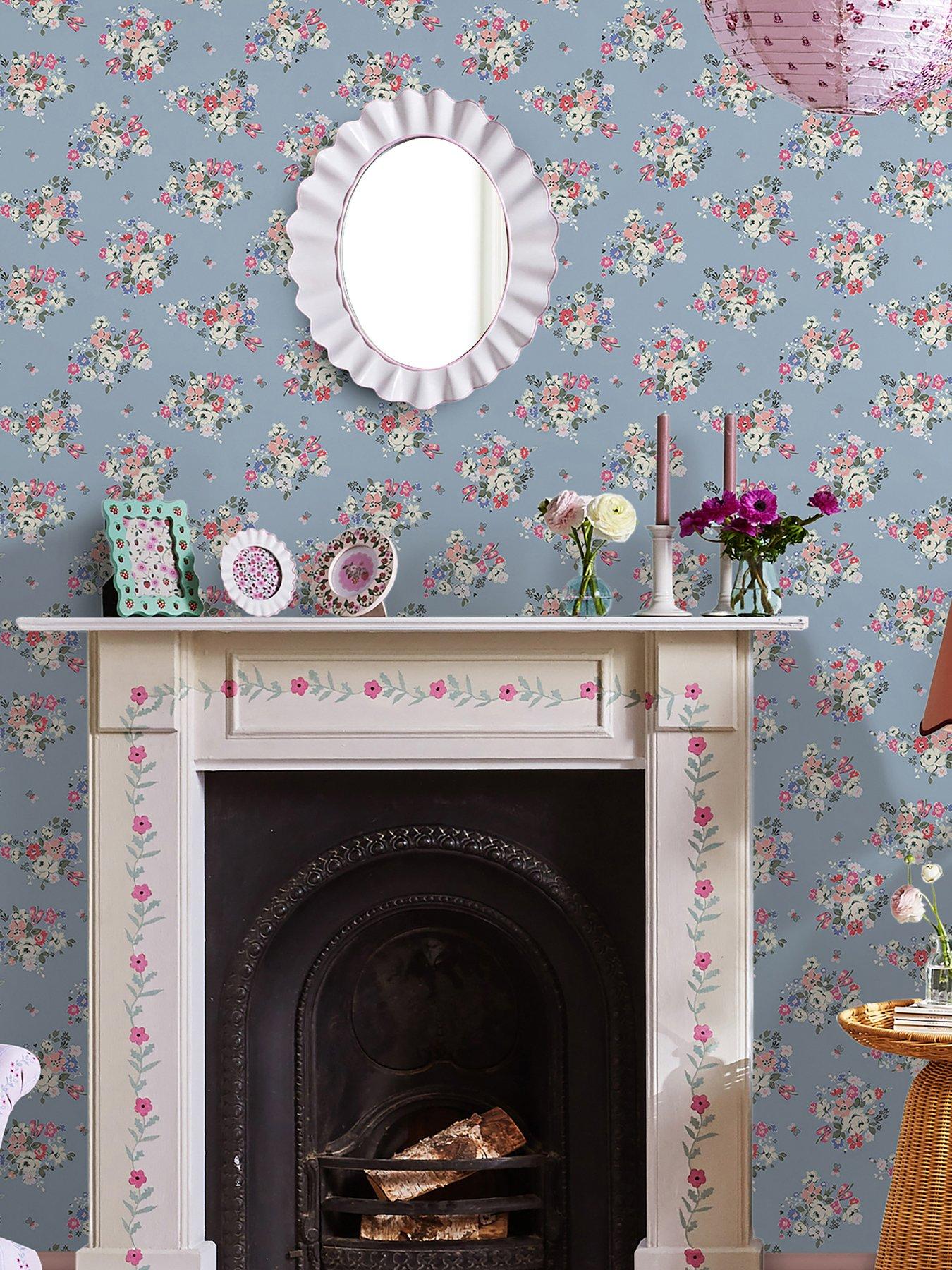 Cath Kidston Clifton Floral Blue Wallpaper