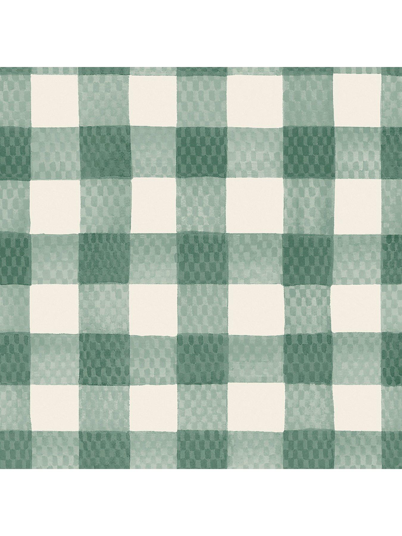 Image 2 of 4 of Cath Kidston Painted Gingham Green Wallpaper