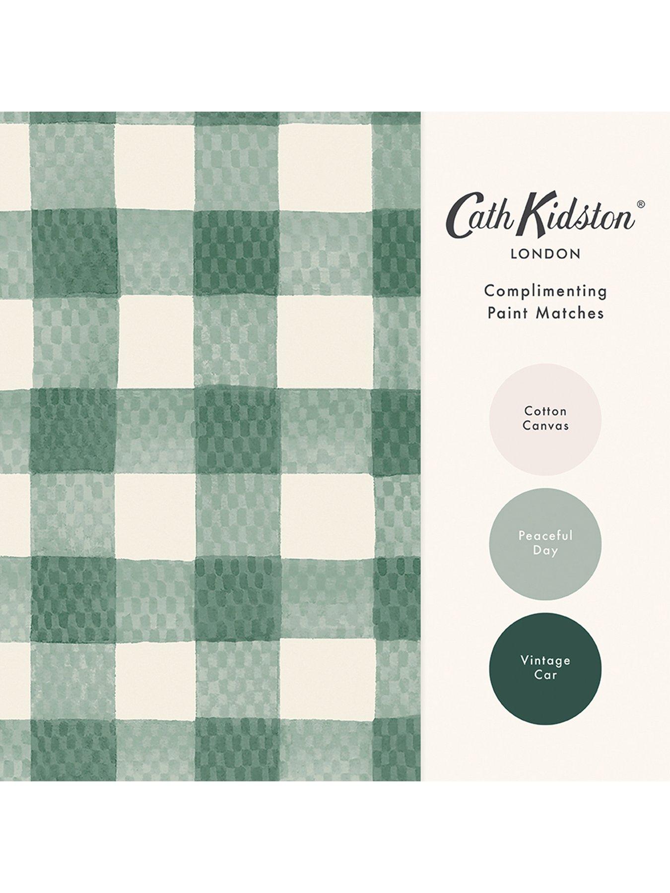 Image 4 of 4 of Cath Kidston Painted Gingham Green Wallpaper