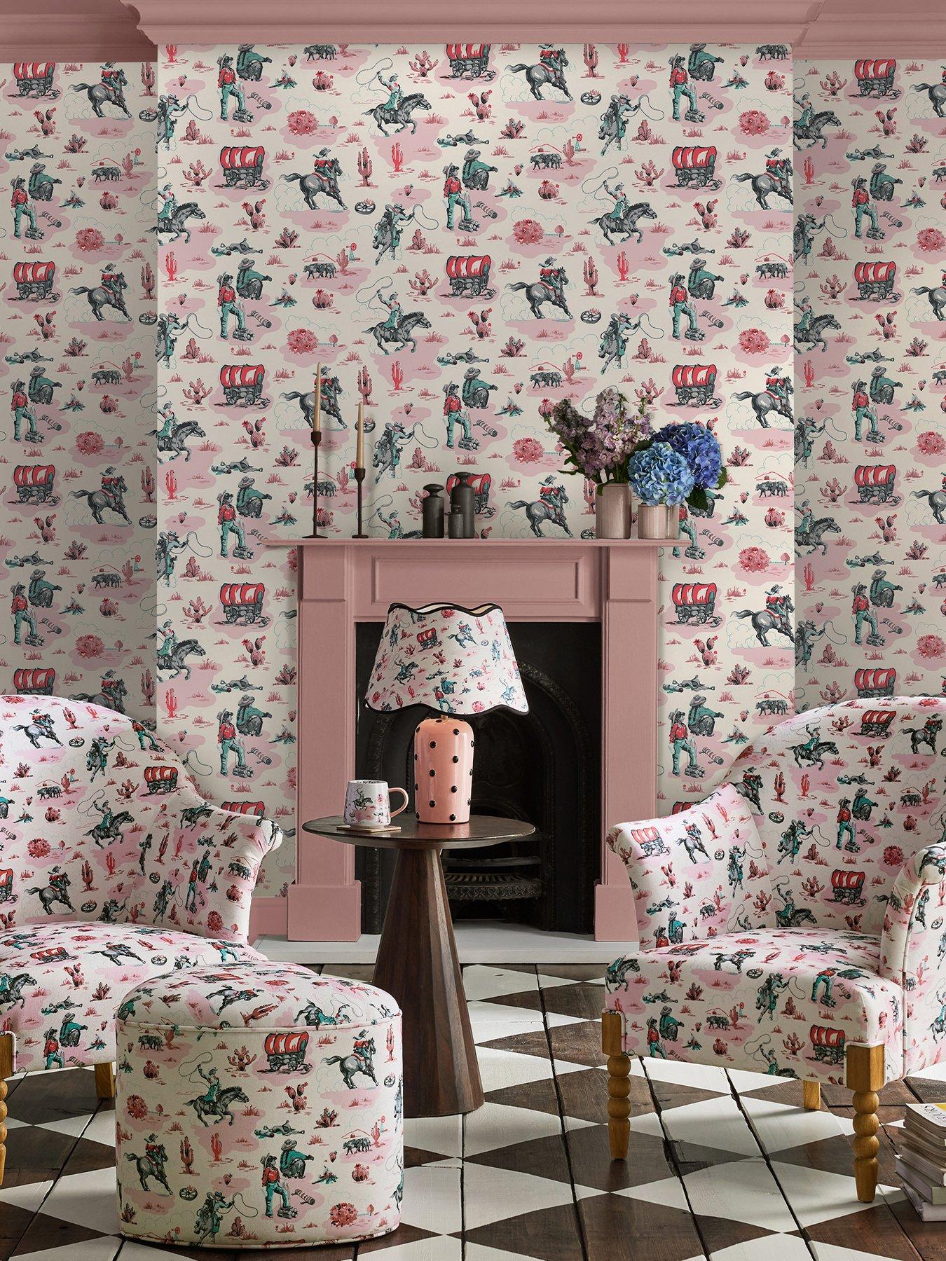 cath-kidston-cowgirls-pink-wallpaper