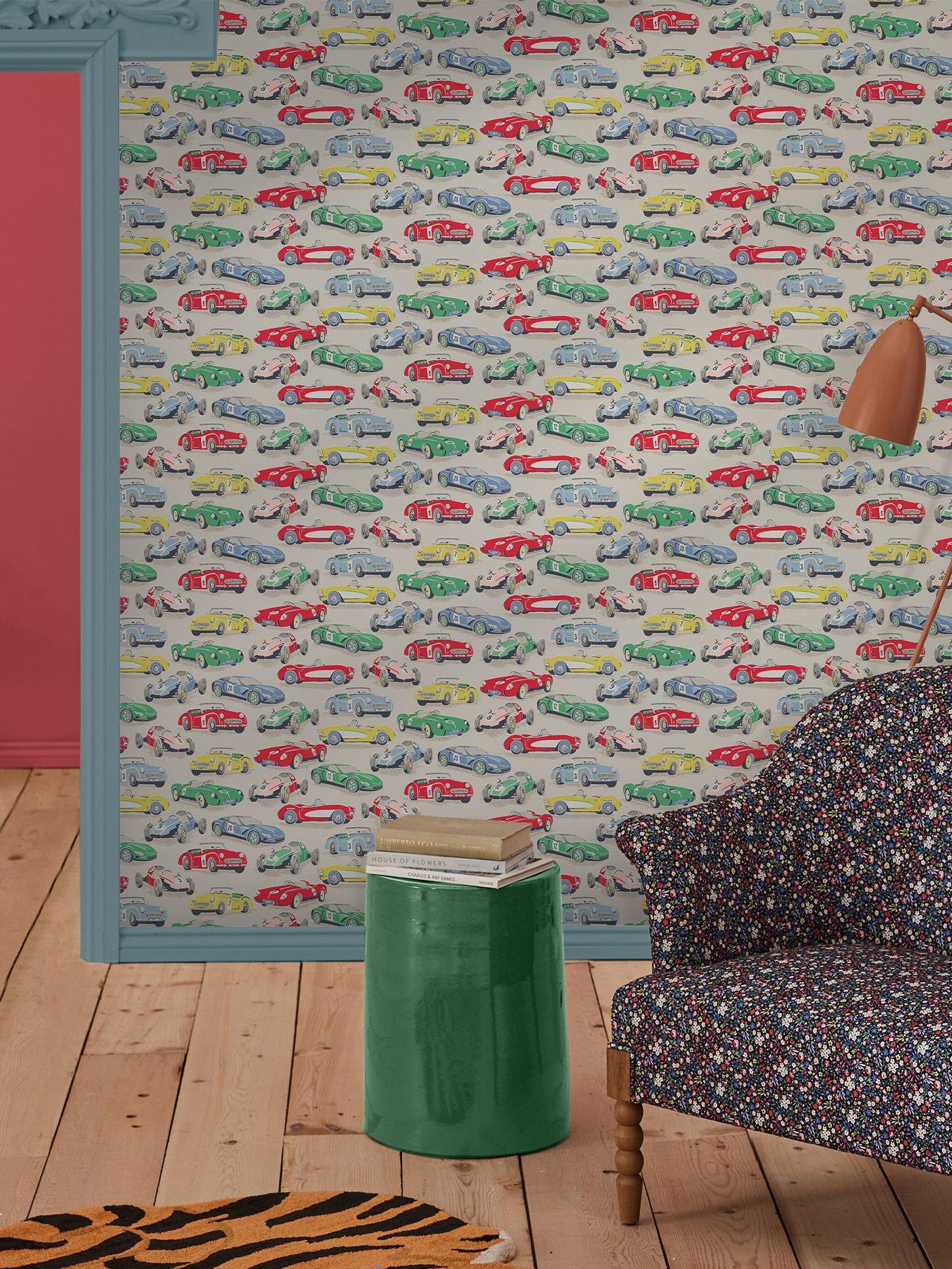 Image of Cath Kidston Vintage Cars Multi Wallpaper
