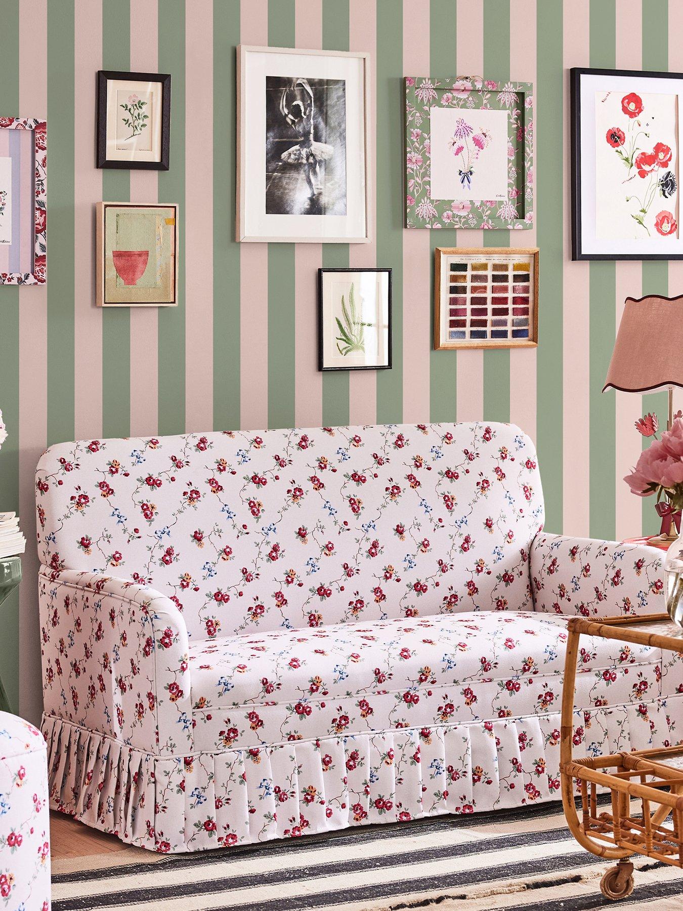 undefined Canopy Stripe Green & Pink Wallpaper