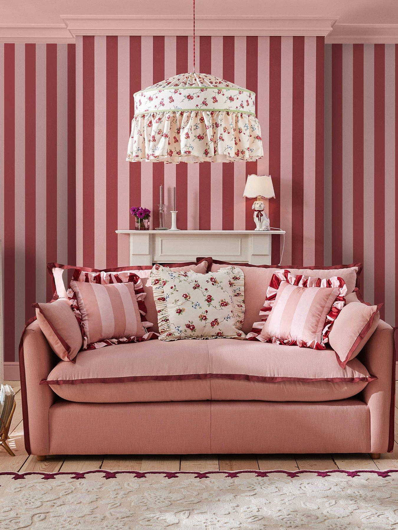 undefined Canopy Stripe Pink & Red Wallpaper