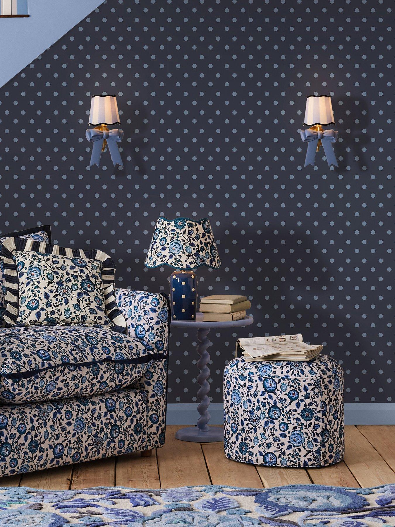 Cath Kidston Button Spot Navy Wallpaper