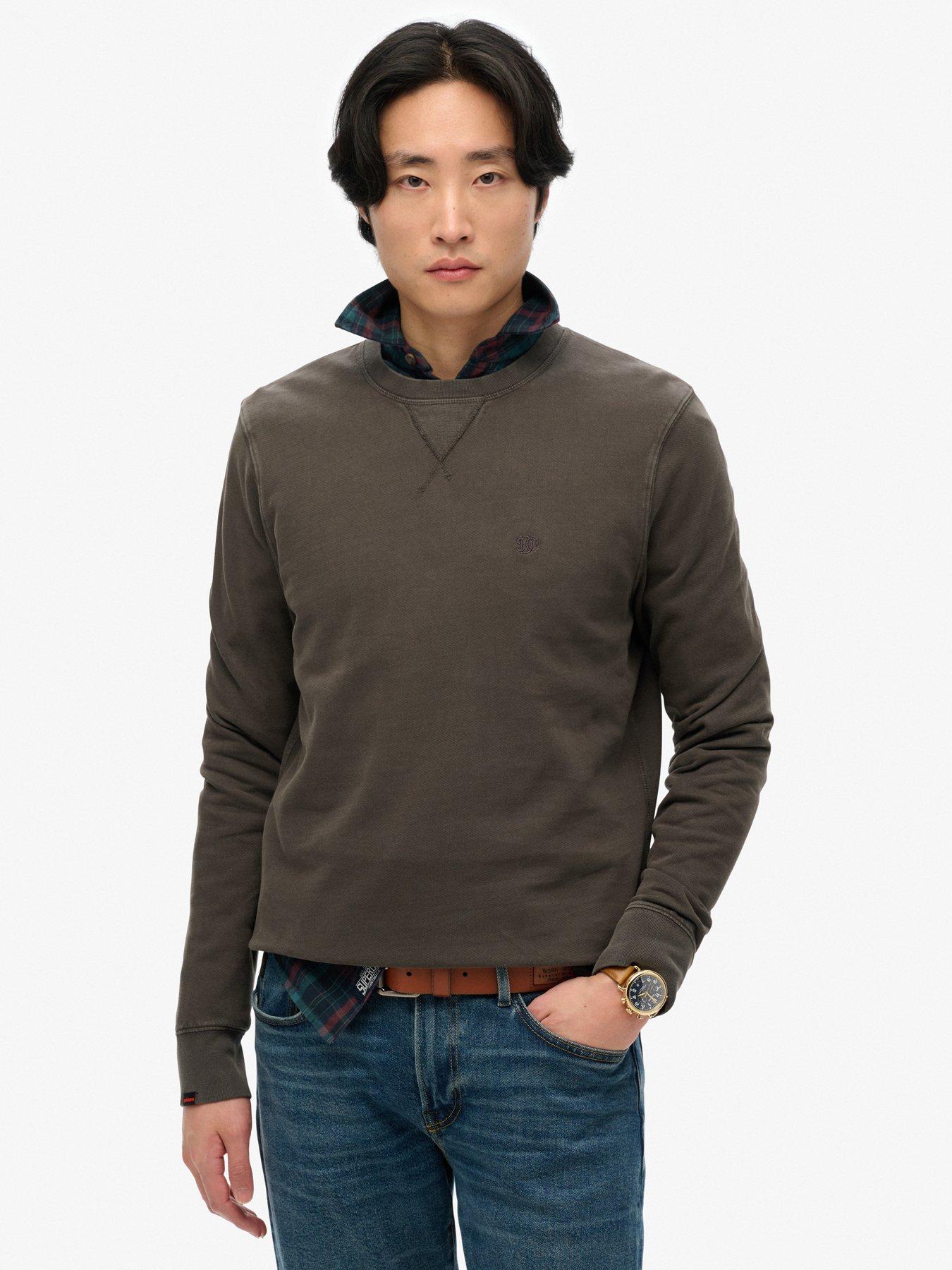 Image 1 of 6 of Superdry Classic Essential Crew Sweat Top- Black