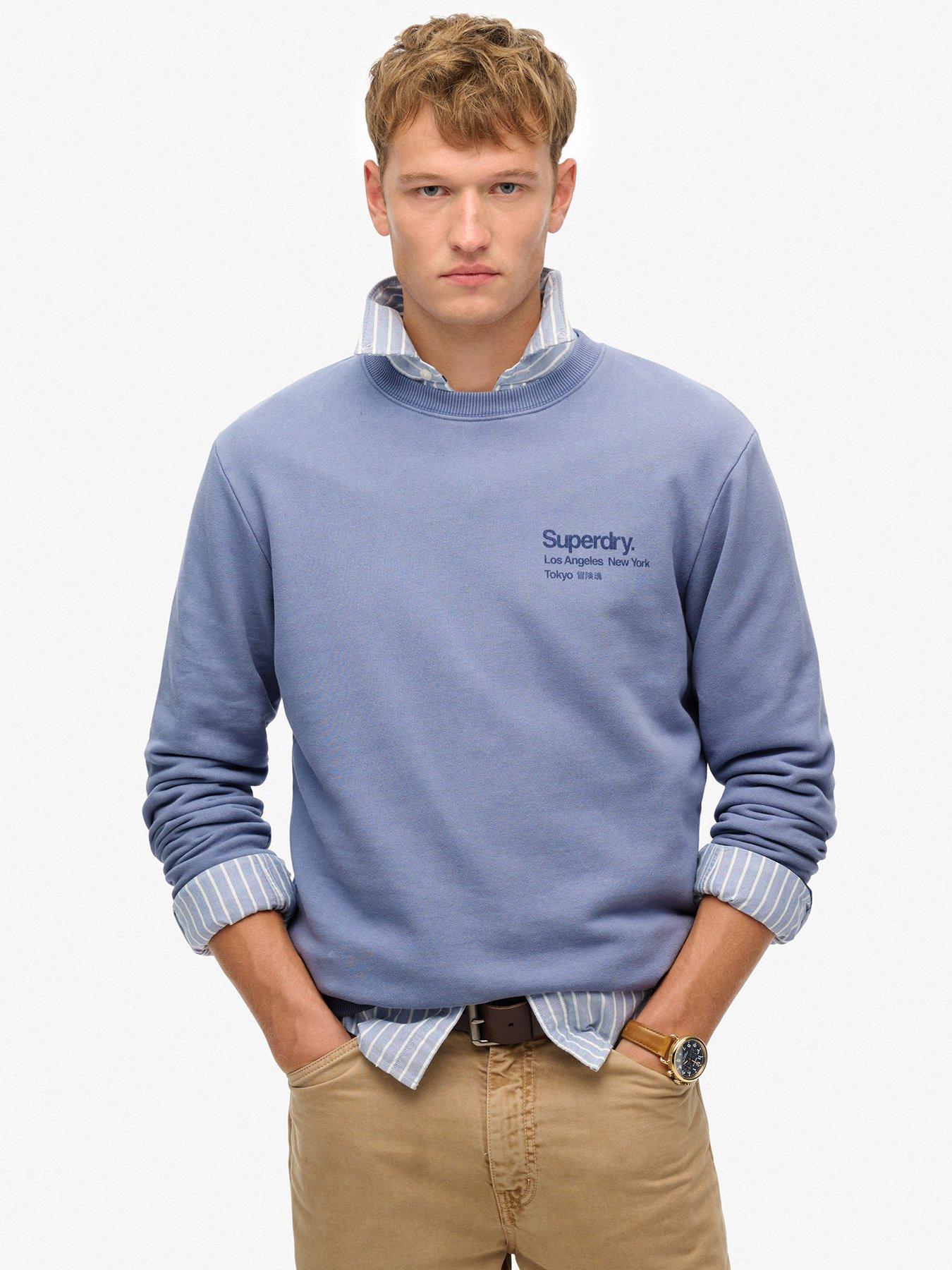 undefined Superdry Core Logo City Backhit Crew Sweat Top-Light Blue
