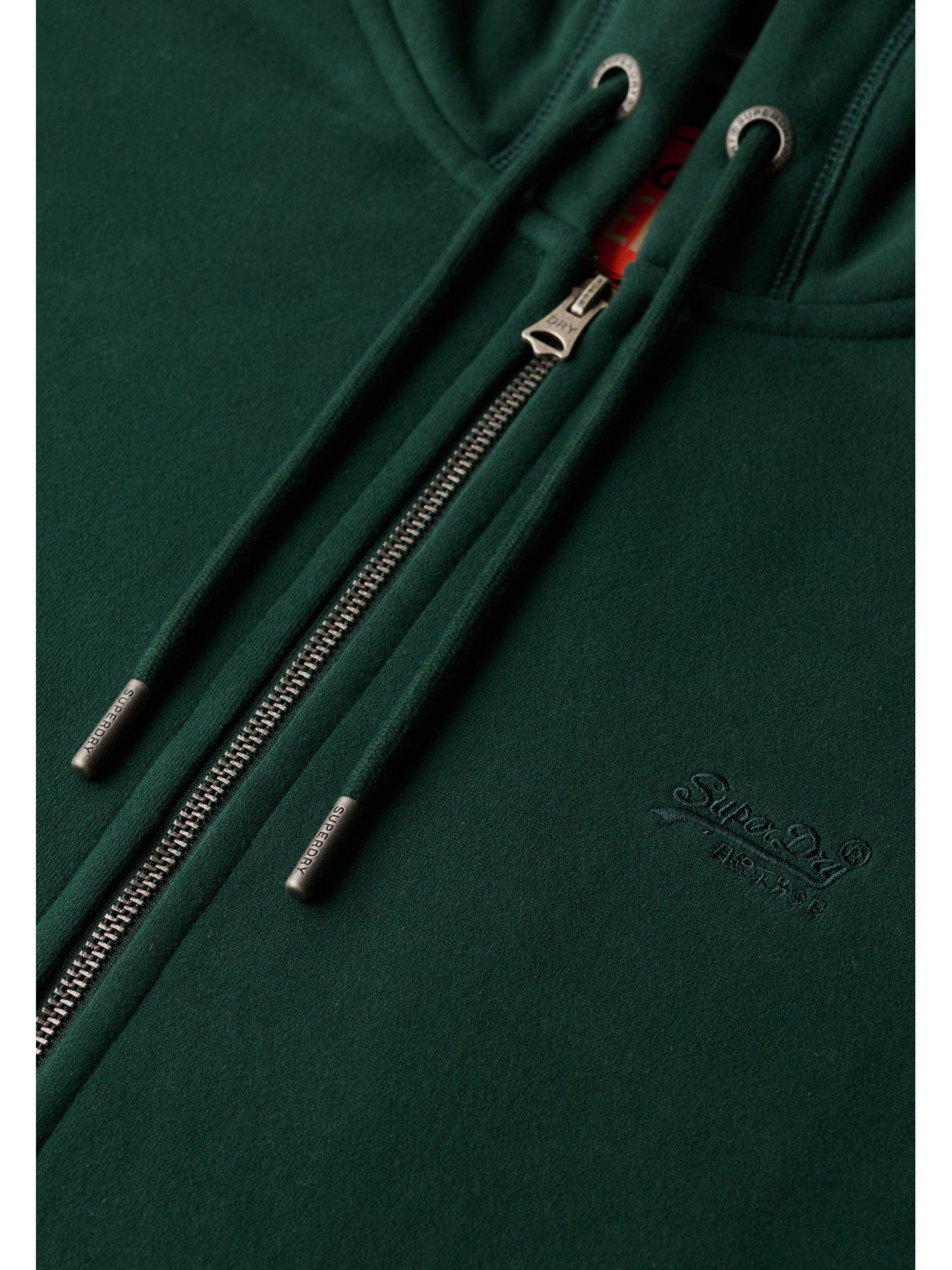 Image 5 of 6 of Superdry Superdry Essential Logo Zip Hoodie-Dark Green