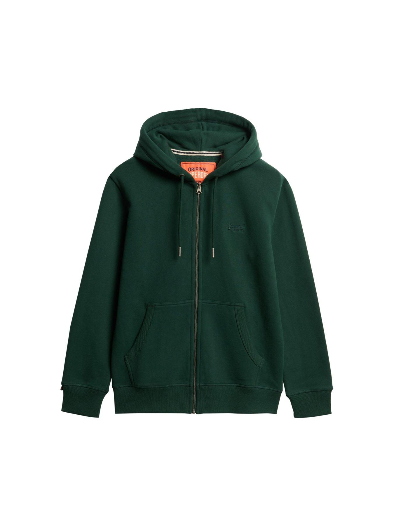 Image 6 of 6 of Superdry Superdry Essential Logo Zip Hoodie-Dark Green