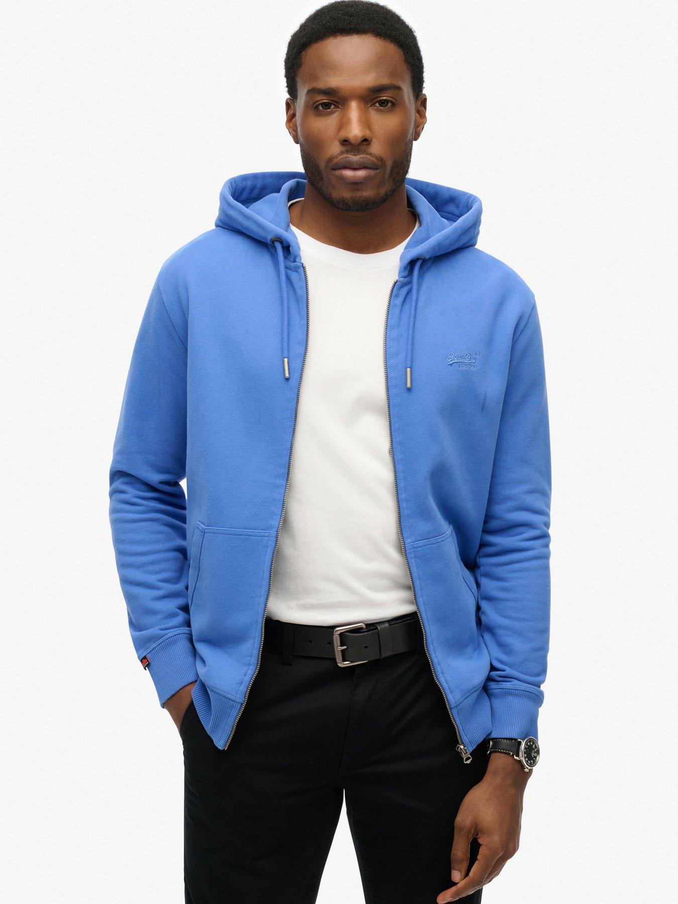 Image of Superdry Superdry Essential Logo Zip Hoodie-Blue