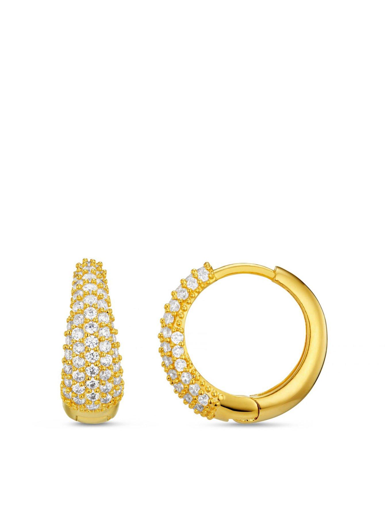 orelia-pave-tapered-hoop-earrings