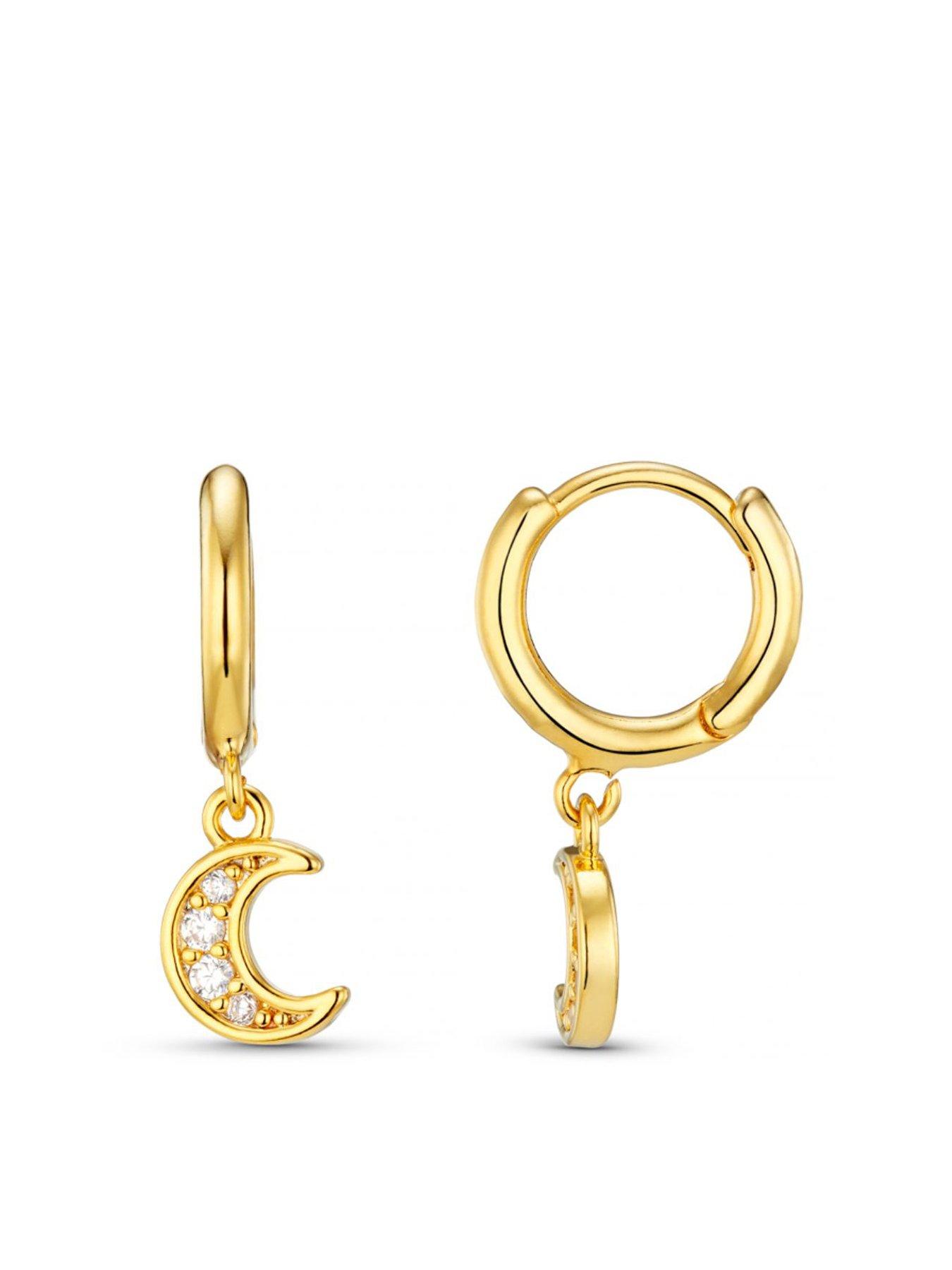 orelia-pave-moon-charm-micro-hoop-earringsfront