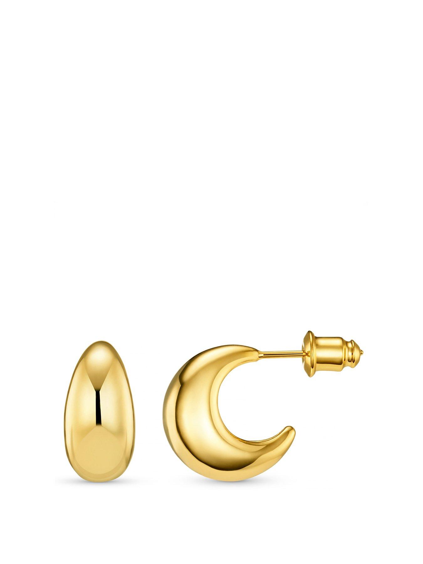 orelia-tapered-domed-hoop-earringsfront