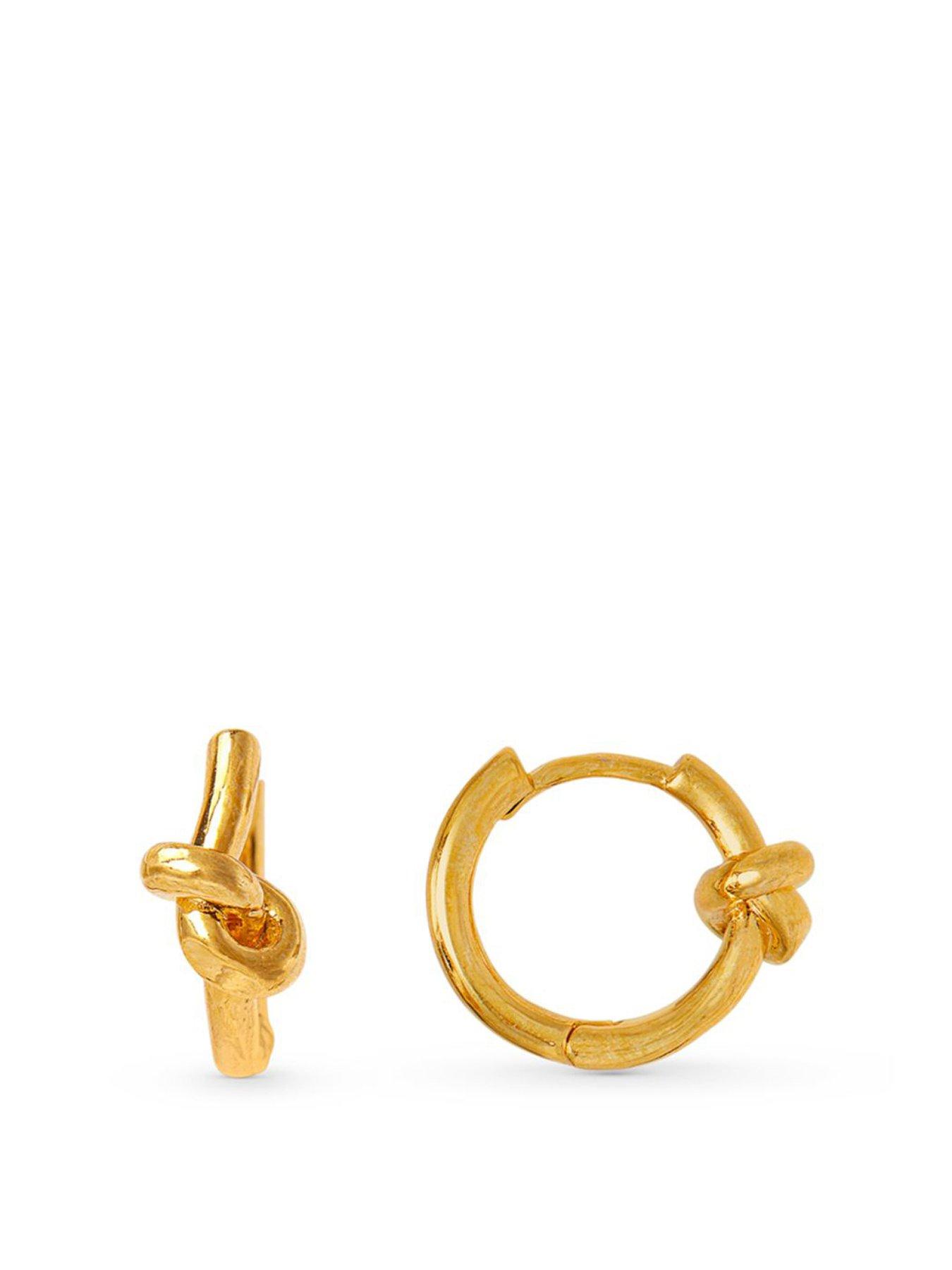 Orelia Polished Knot Huggie Hoop Earrings