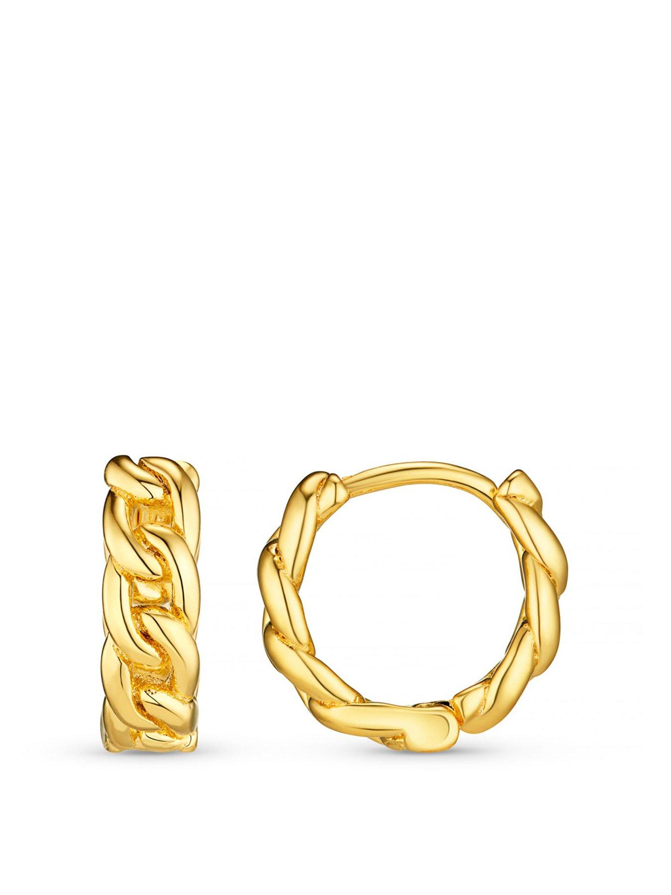 Image 1 of 2 of Orelia Mini Chain Huggie Hoop Earrings