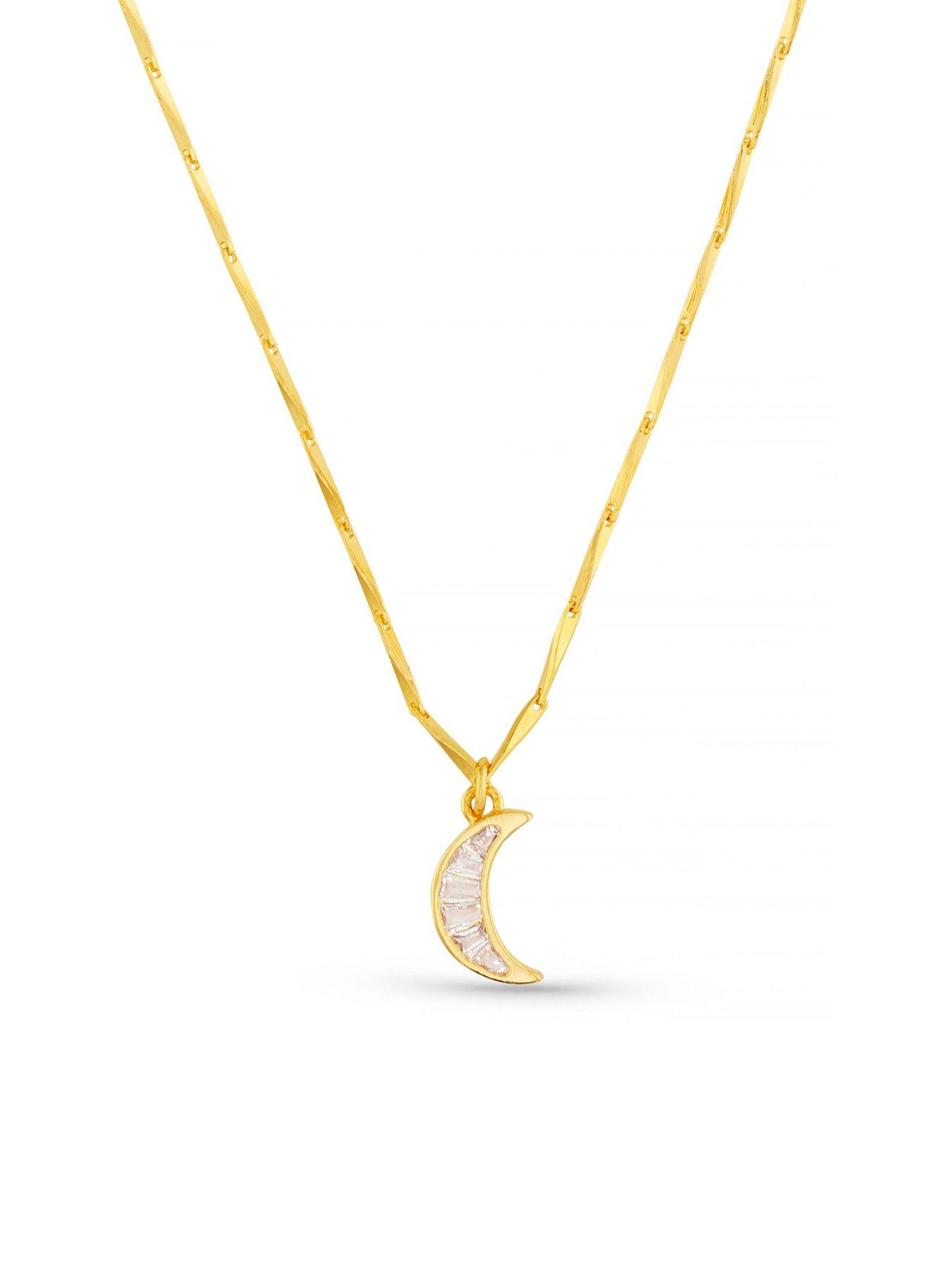 orelia-crystal-baguette-moon-charm-necklacestillFront