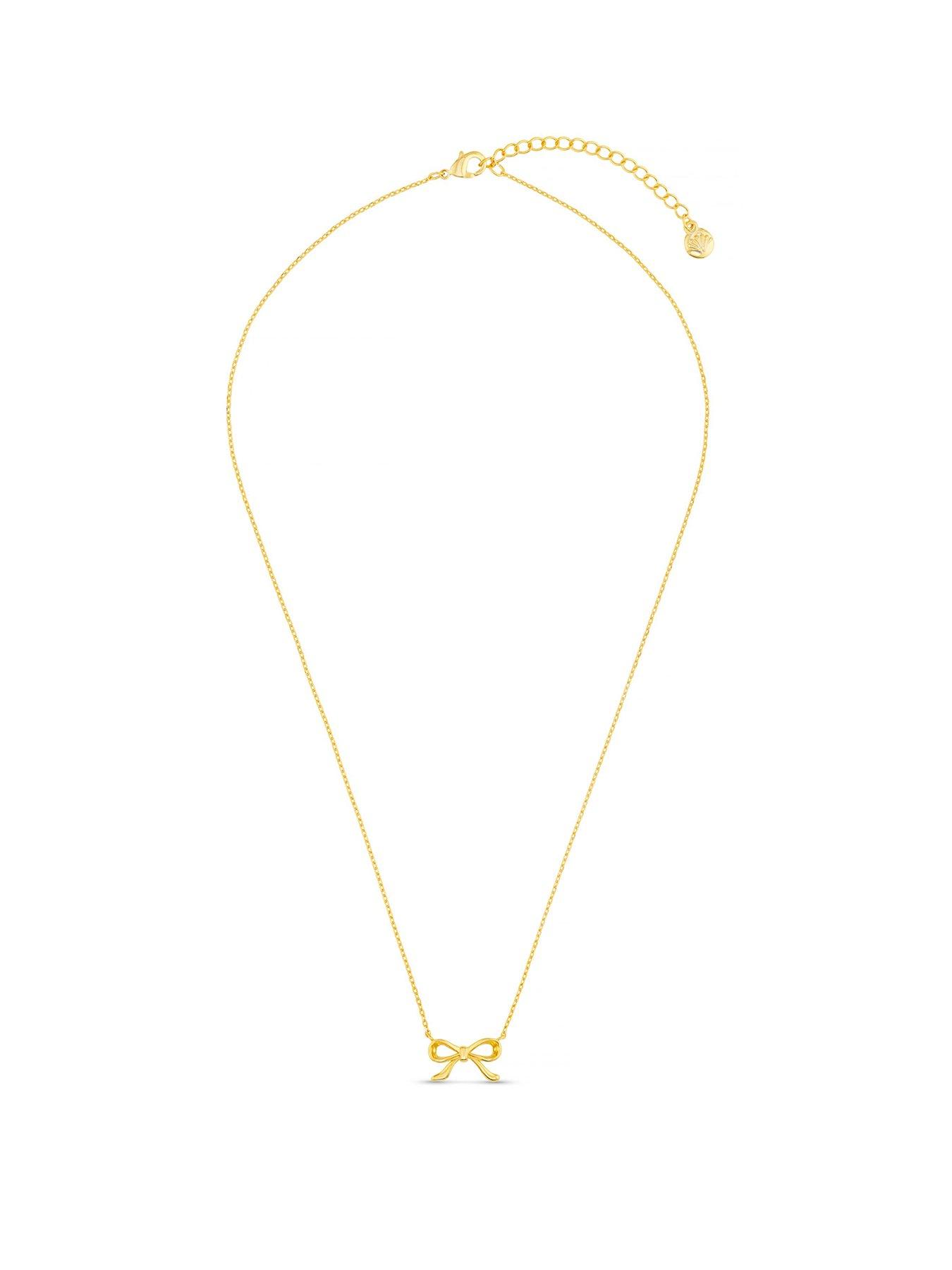 orelia-delicate-bow-charm-necklacefront