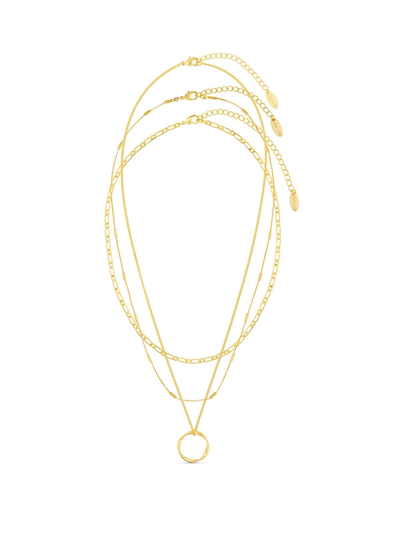 Image 1 of 3 of Orelia Open Circle Three Row Necklace