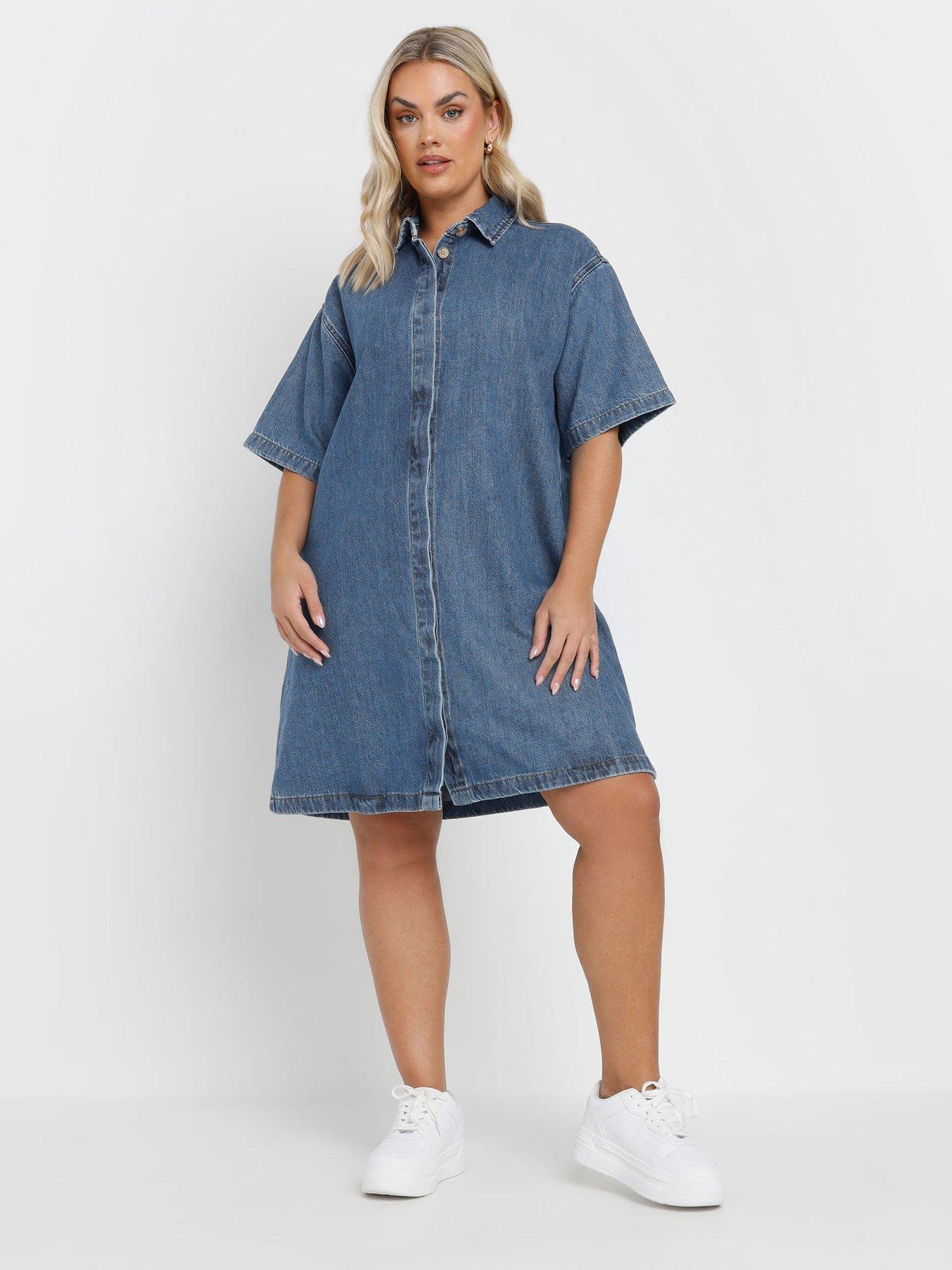 yours-curve-denim-shirt-dress-blue