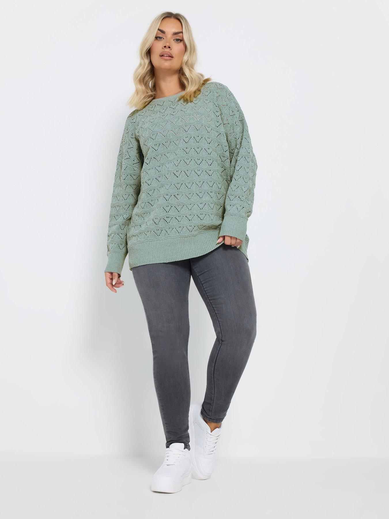 yours-curve-pointelle-chenille-jumper-blueback