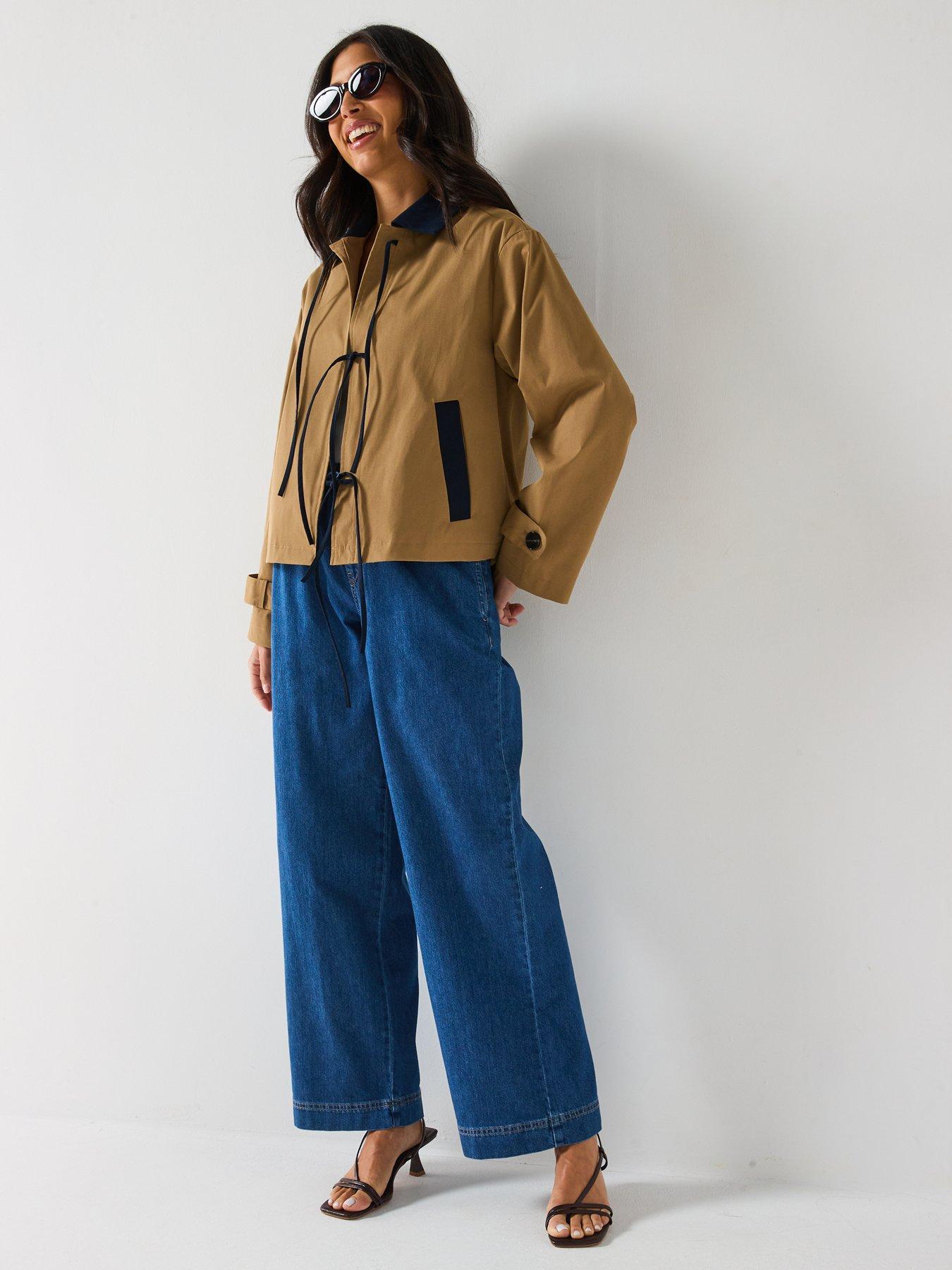 Image 3 of 6 of Only Tie Detail Jacket - Beige