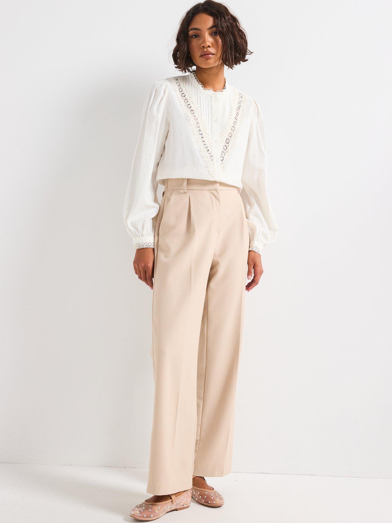 Image 5 of 6 of JDY Lace Detail Shirt - White