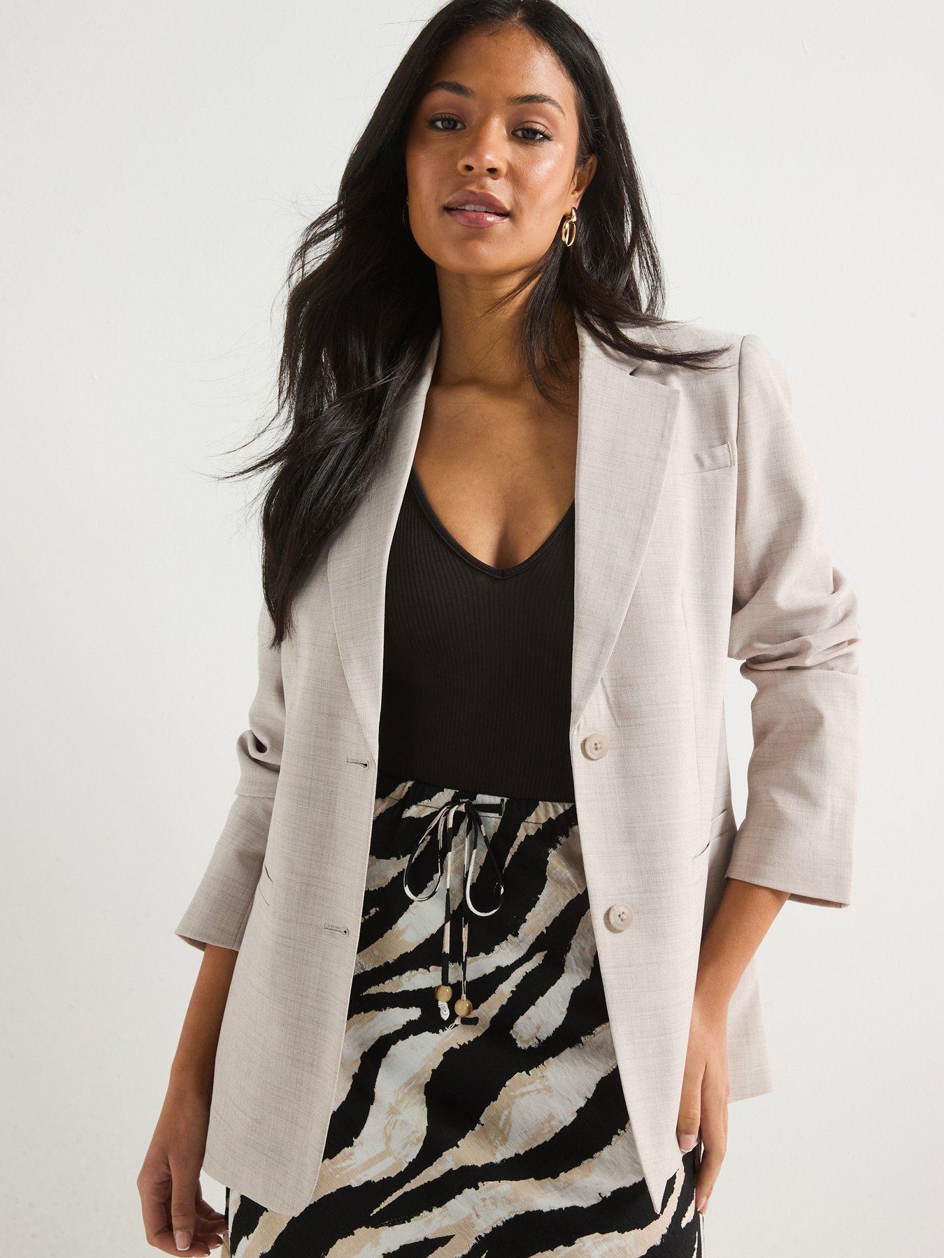 Vero Moda Cassidy Long Sleeve Loose Blazer - Cream