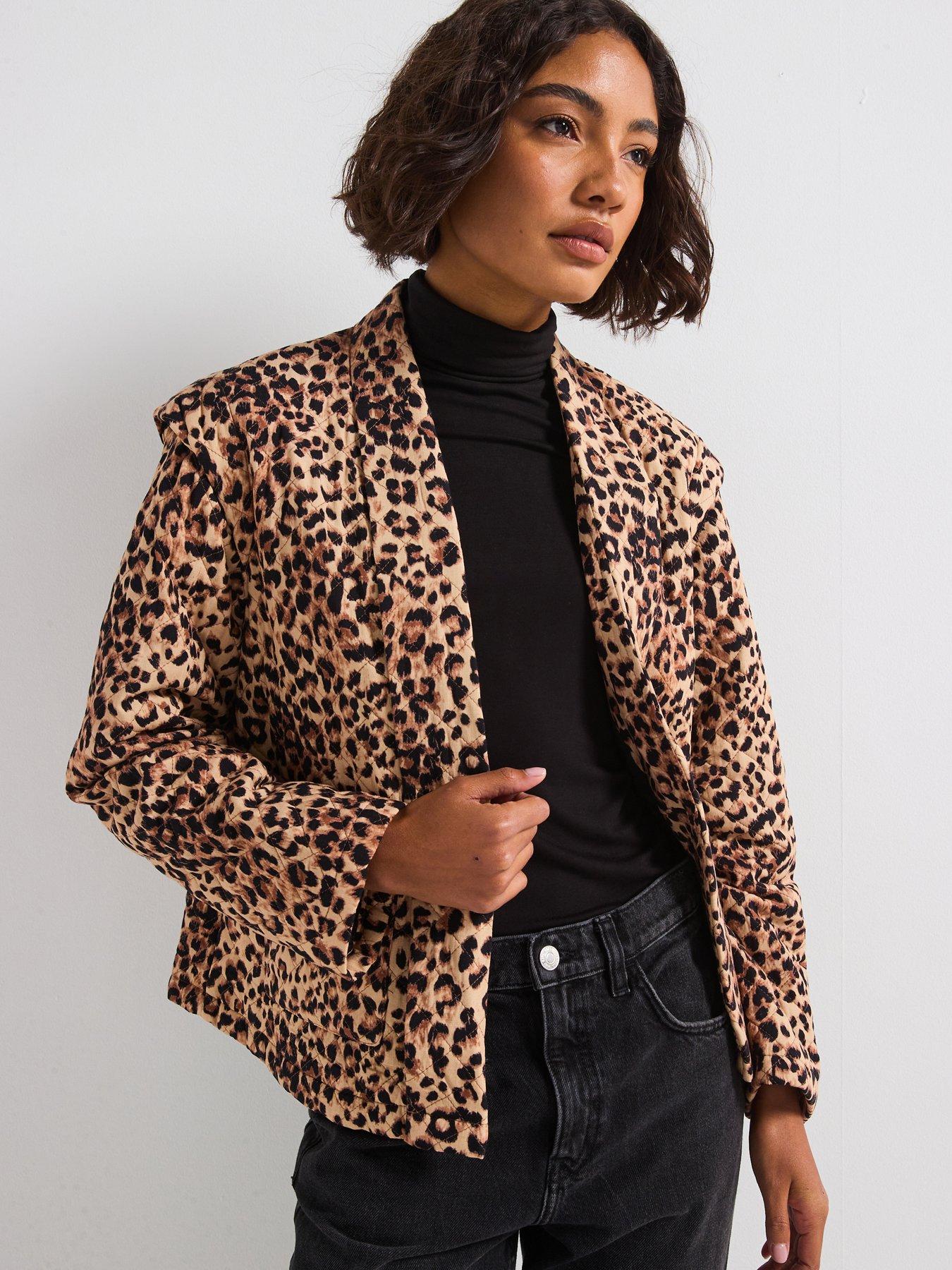 pieces-long-sleeve-short-padded-jacket-leopard-print