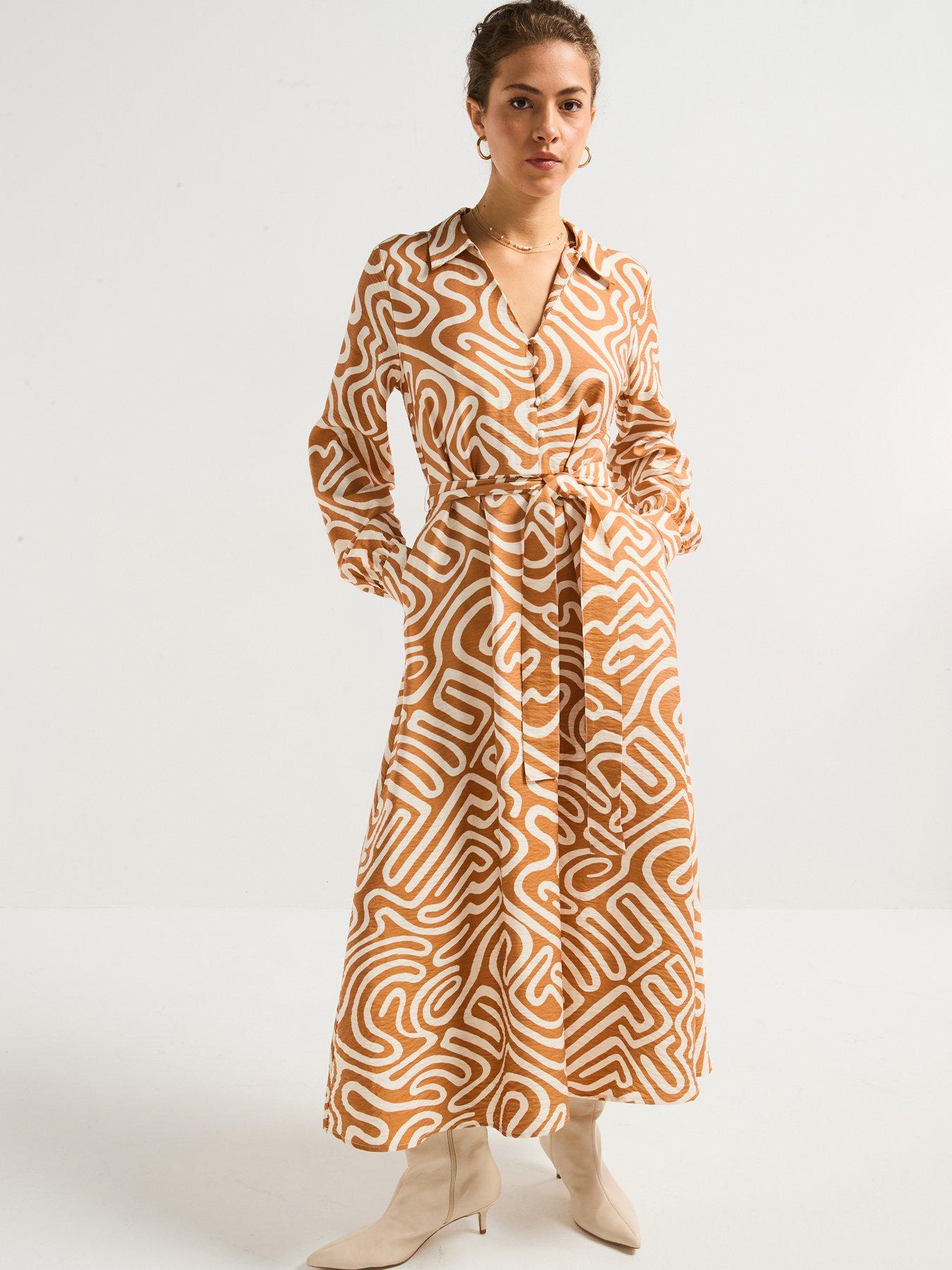 Vero Moda Long Sleeve Woven Shirt Dress - Multi