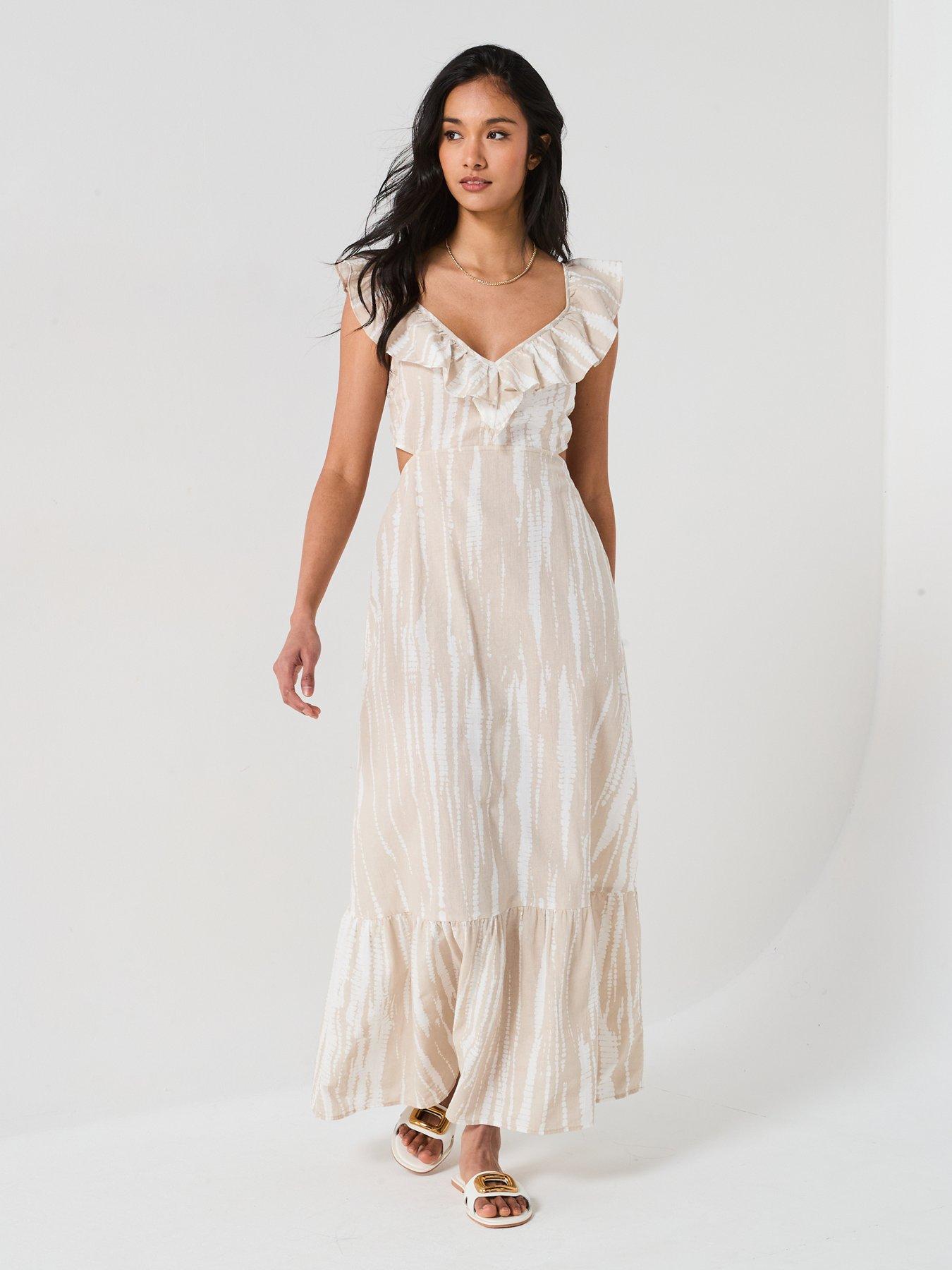 Image 1 of 6 of Vero Moda Woven Ankle Drop Hem Dress - Multi