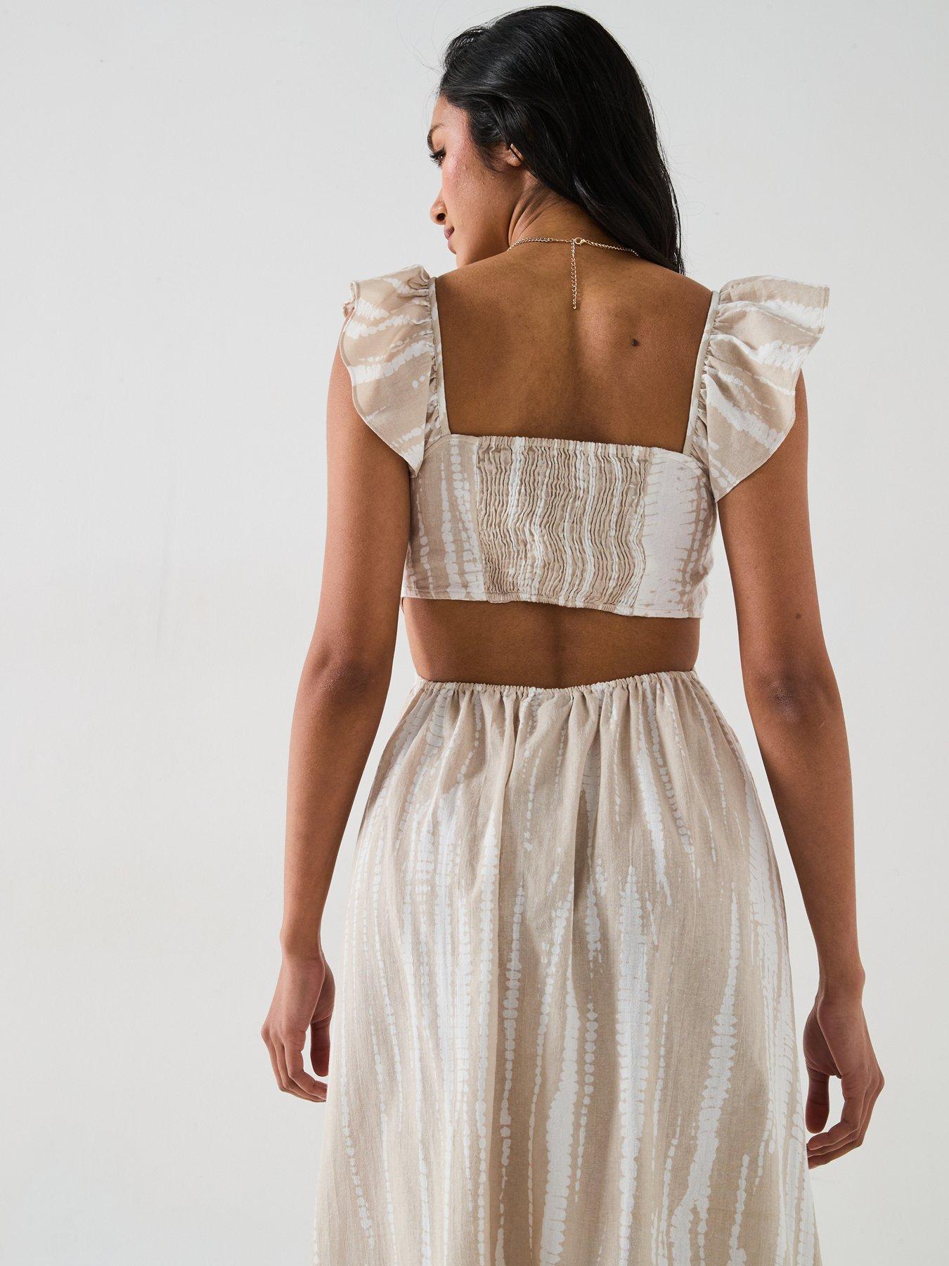 Image 6 of 6 of Vero Moda Woven Ankle Drop Hem Dress - Multi
