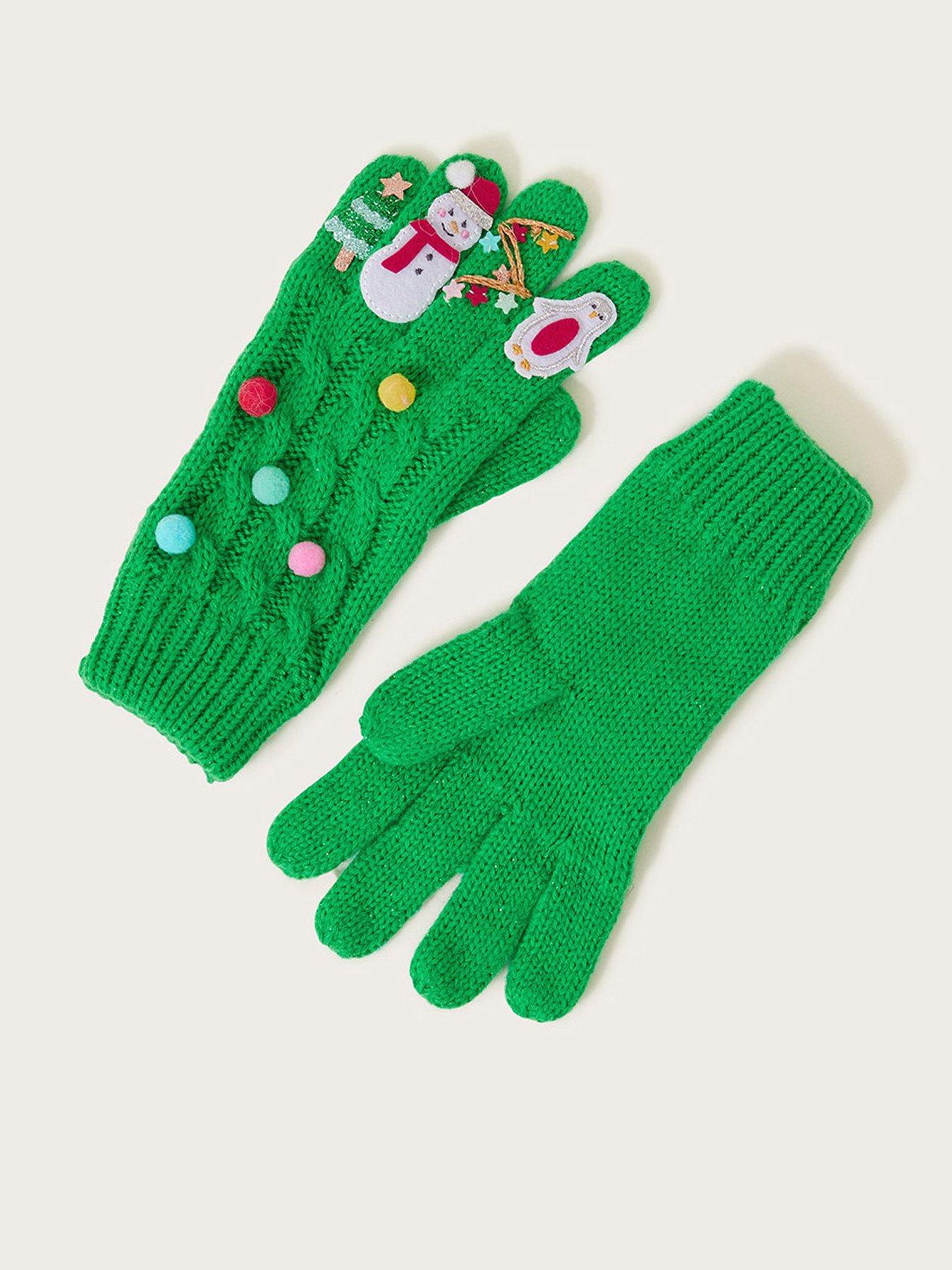 monsoon-girls-merry-christmas-novelty-gloves-green