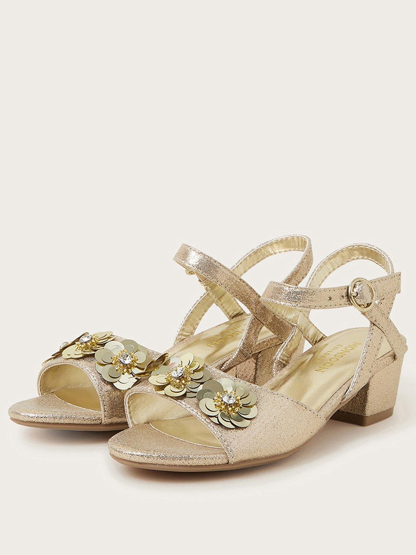 monsoon-girls-floral-sequin-two-part-slingback-mini-heeled-shoes-goldstillFront