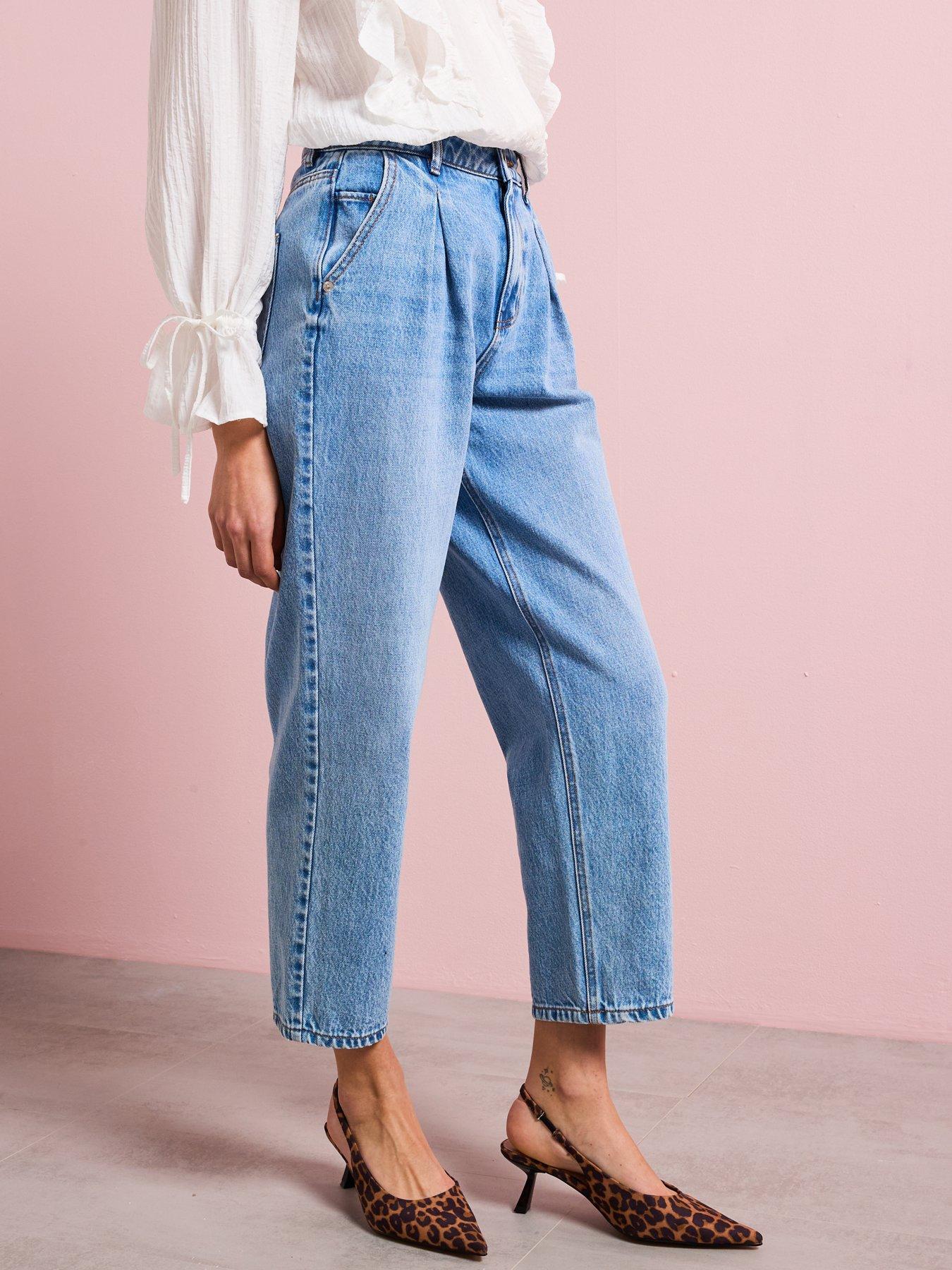 Image 2 of 6 of Vero Moda High Rise Barrel Denim Jeans - Blue