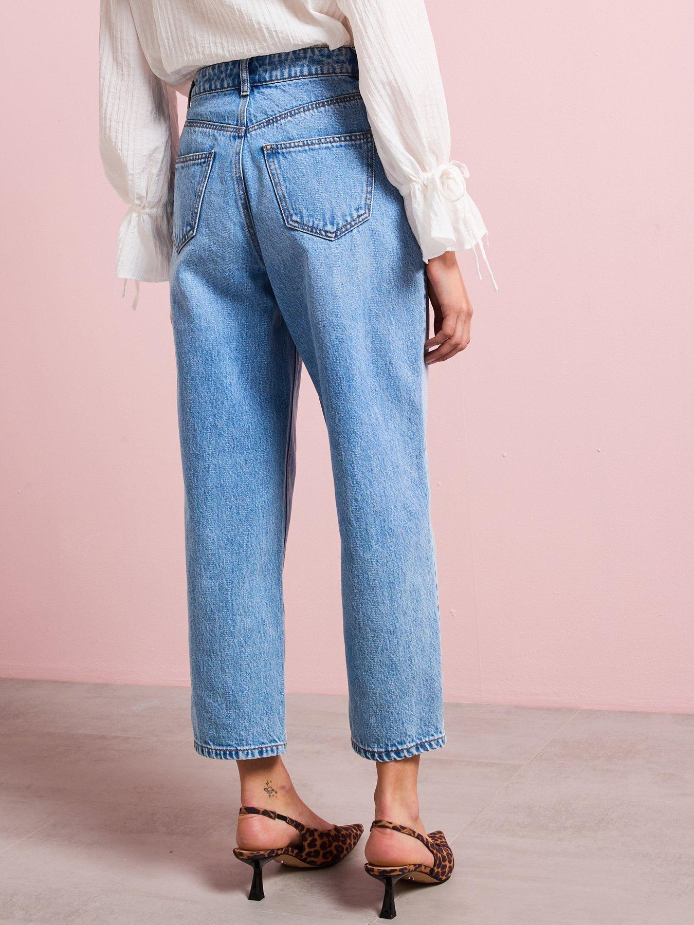 Image 3 of 6 of Vero Moda High Rise Barrel Denim Jeans - Blue
