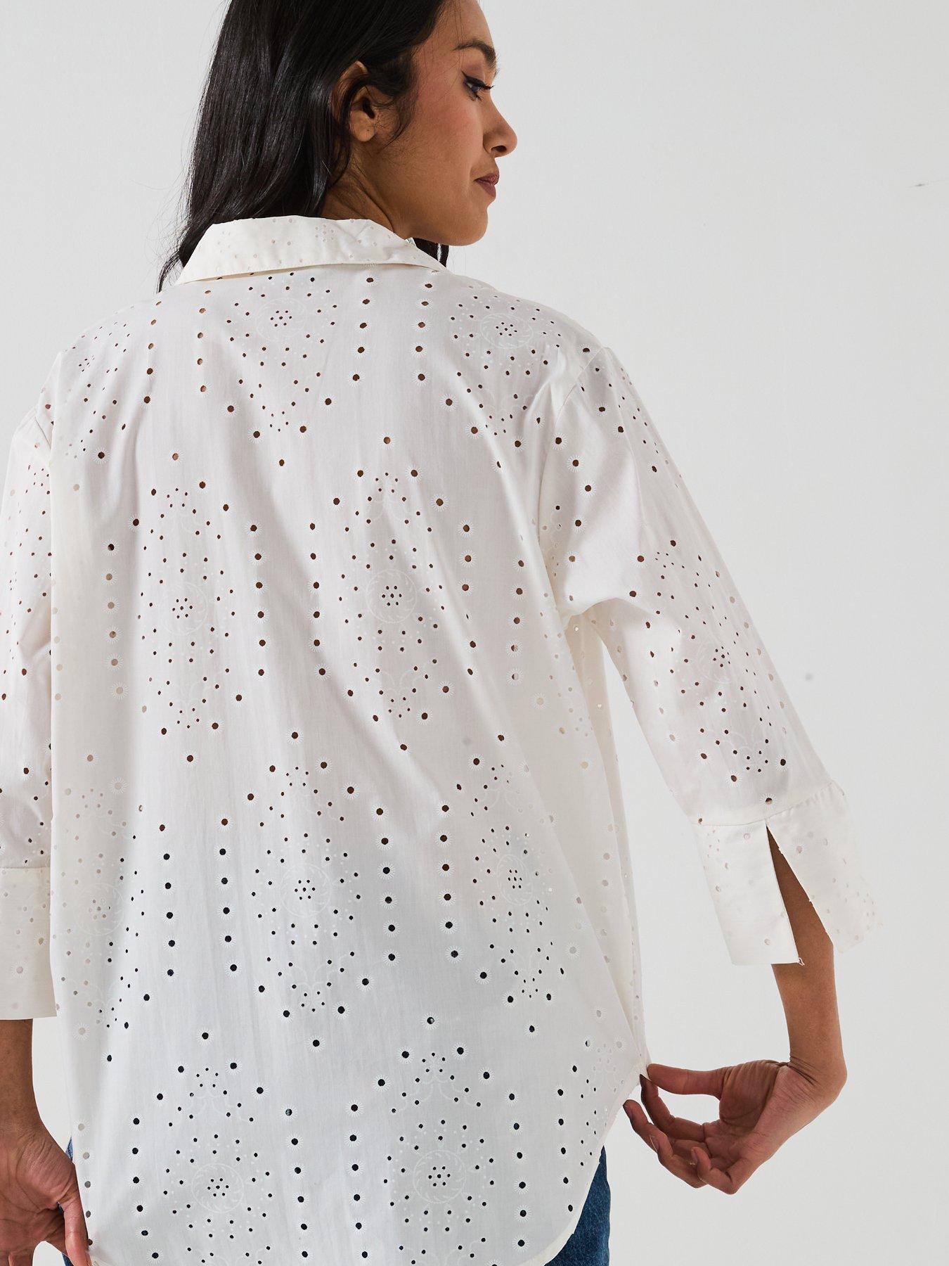 Image 5 of 6 of JDY Embroidered Relaxed Fit Shirt - White